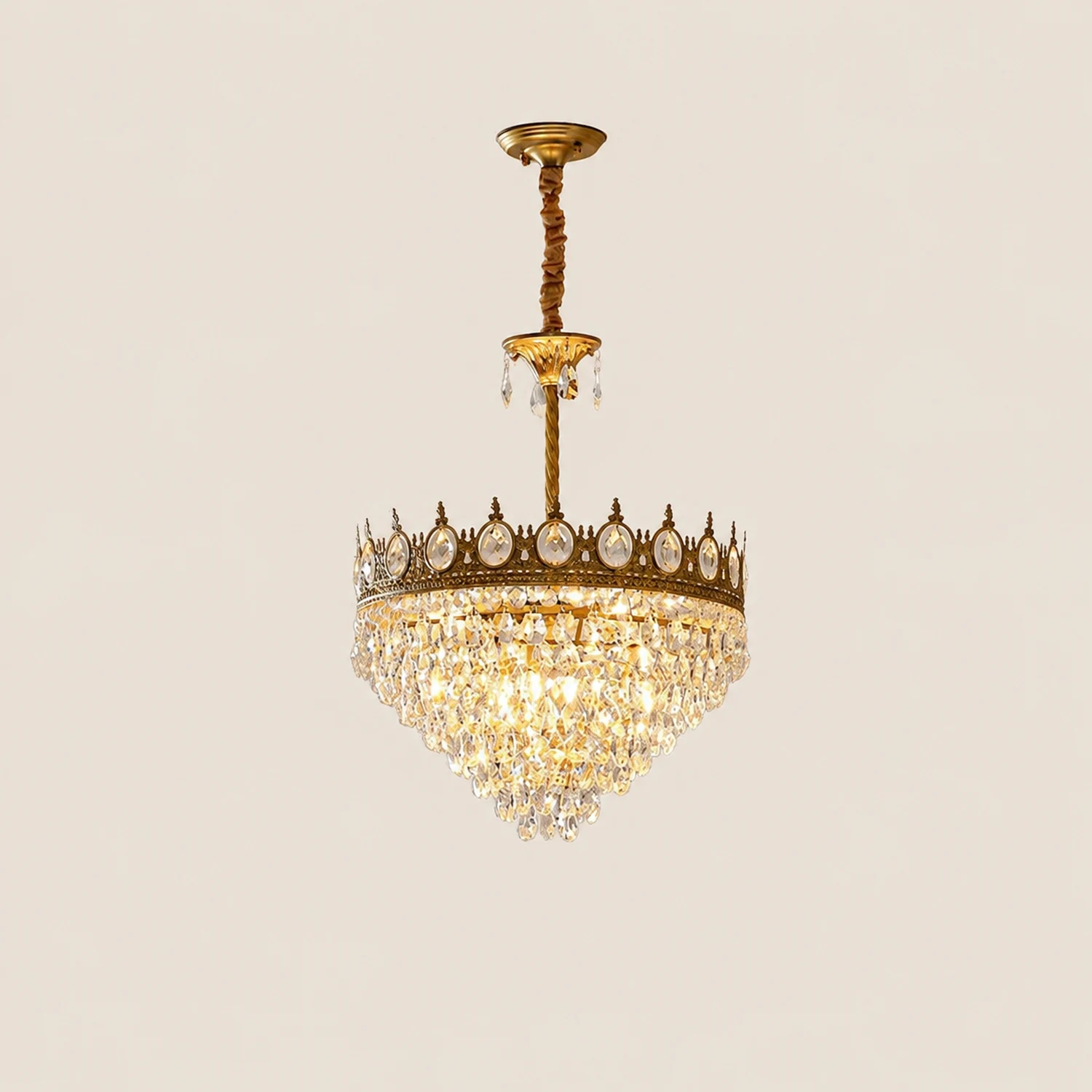 Retro French Gold Crystal Chandelier - Lumpaz