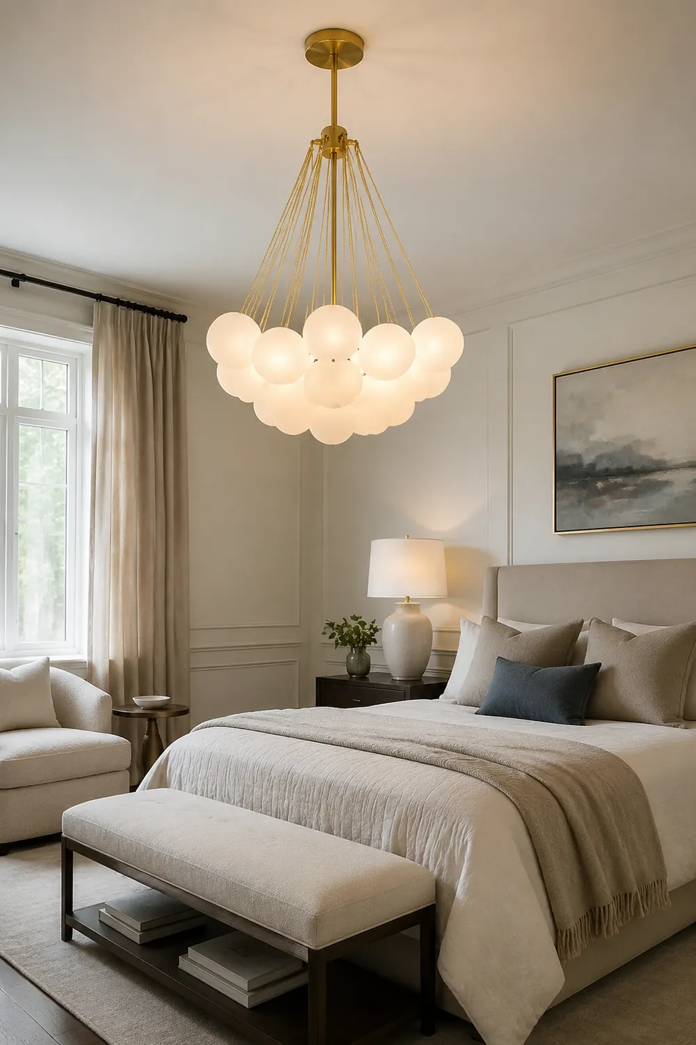 Bubble Chandelier Nordic Frosted Glass Ball Chandelier for Dining Room - Lumpaz