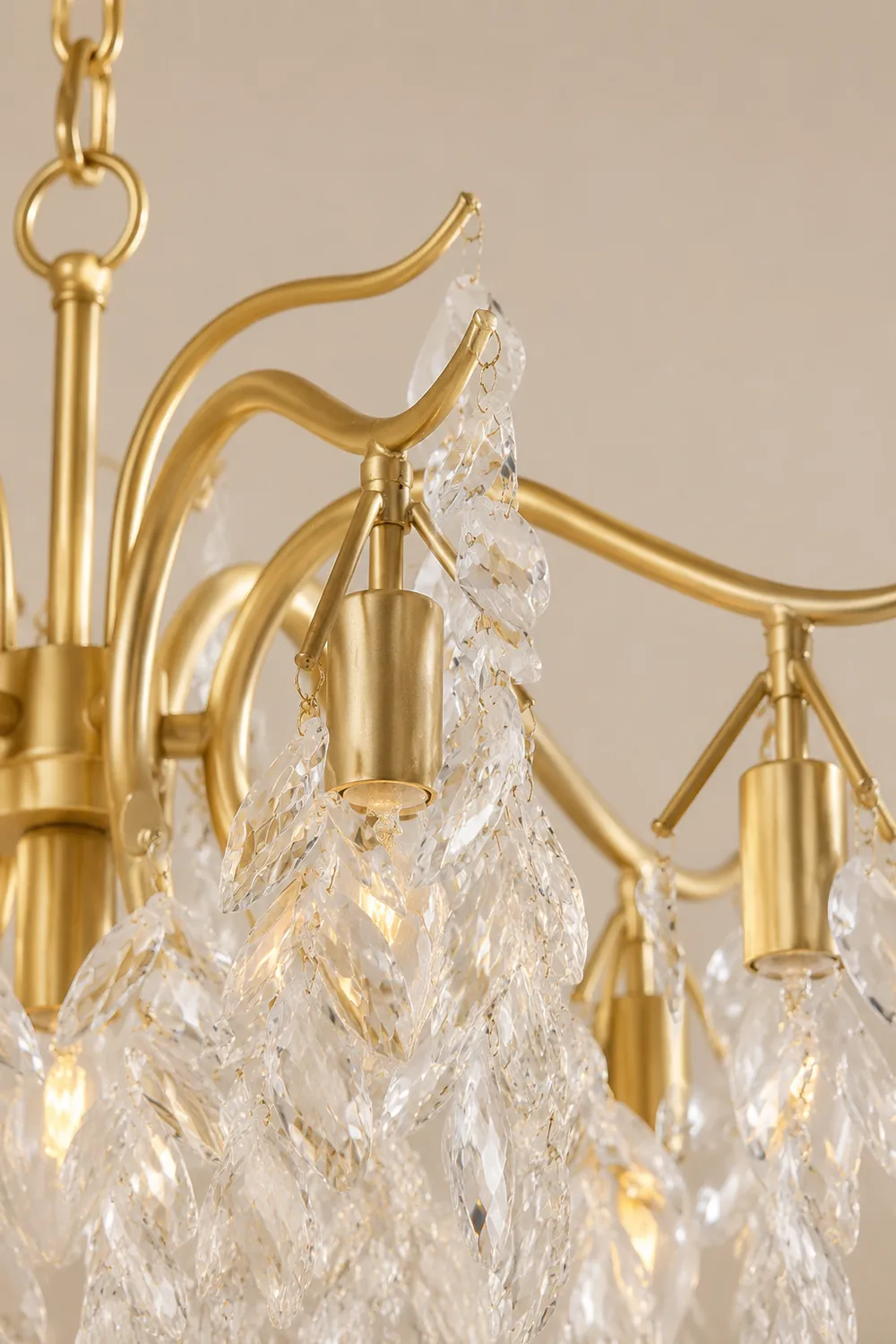 Modern Large Crystal Gold Tiered Dining Room Chandelier - Lumpaz