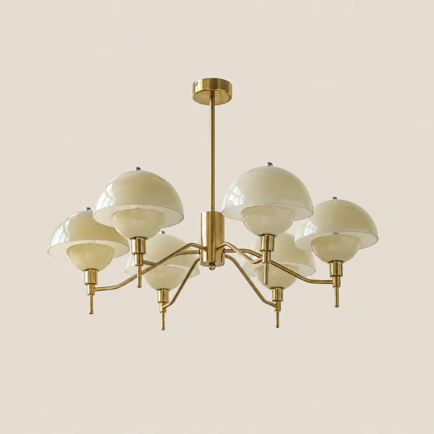 French White Cream Mushroom Chandelier - Lumpaz