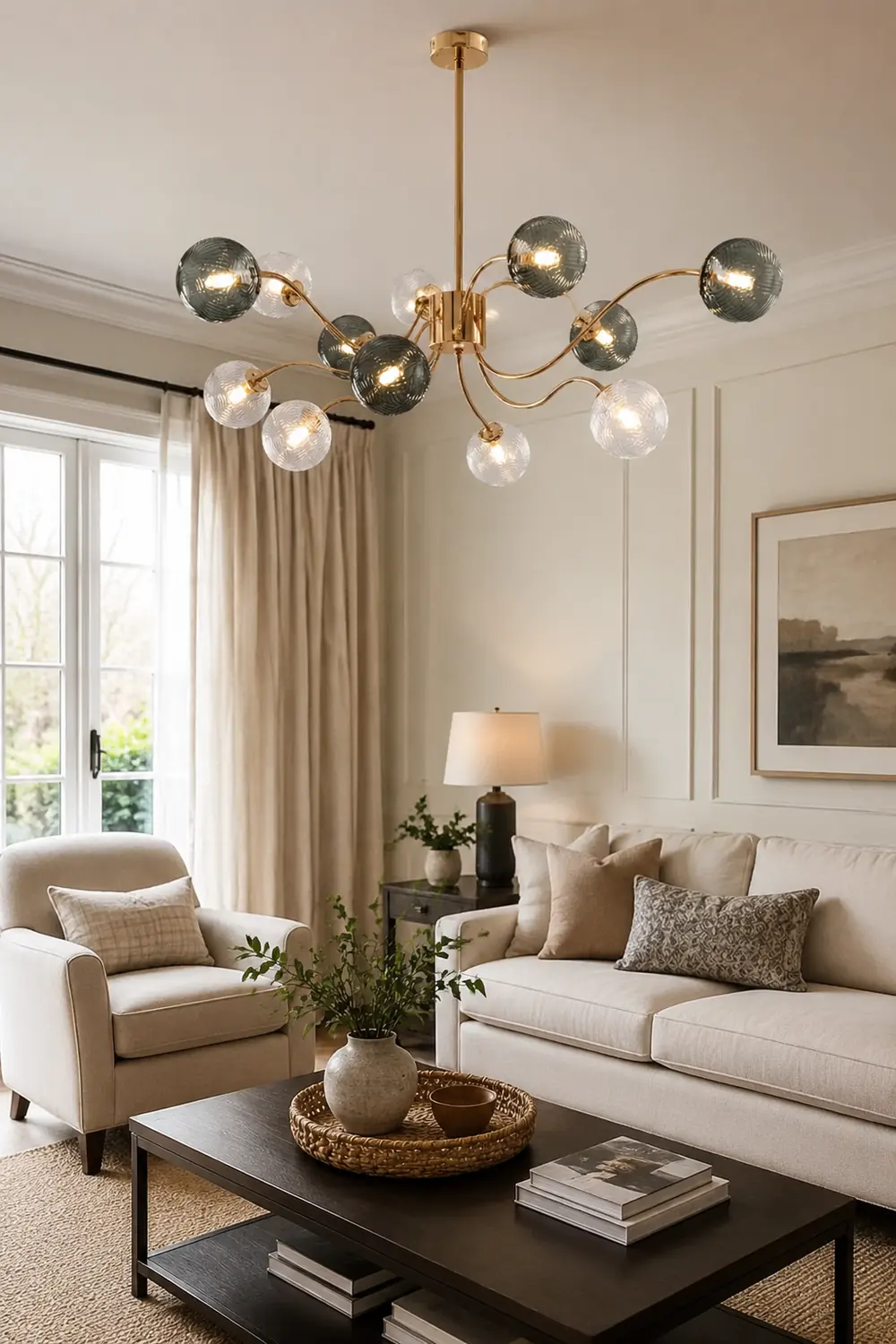 Modern Iron Glass Gold LED Pendant Farmhouse Ceiling Light - Lumpaz