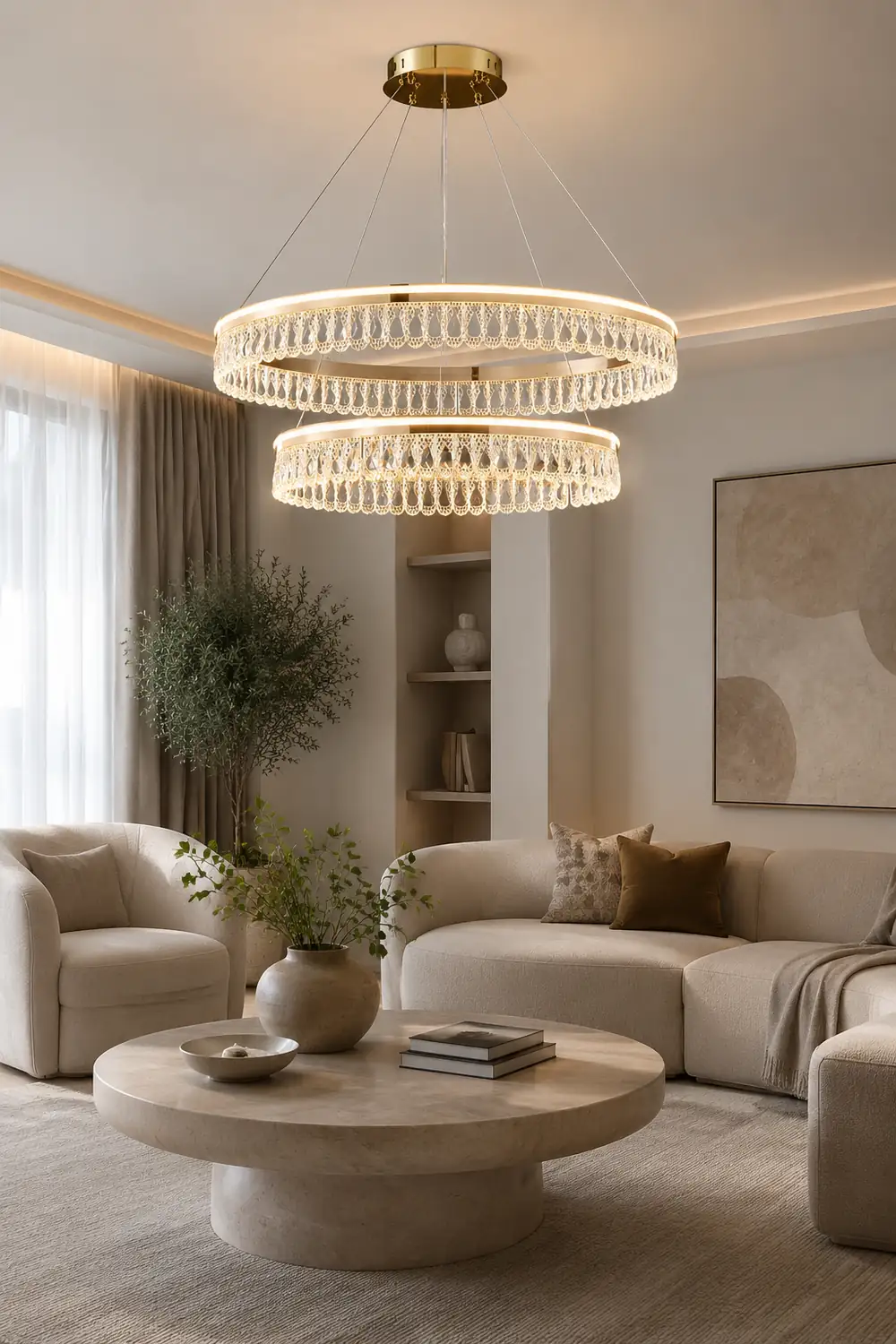 Luxury Large Crystal Ring Chandelier - Lumpaz