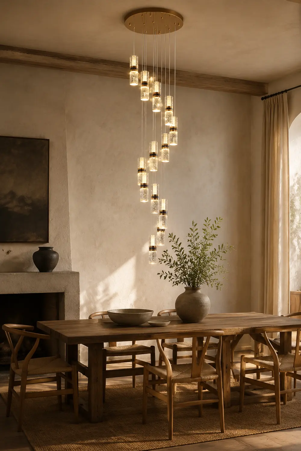 Luxury Crystal Staircase Long Chandelier - Lumpaz