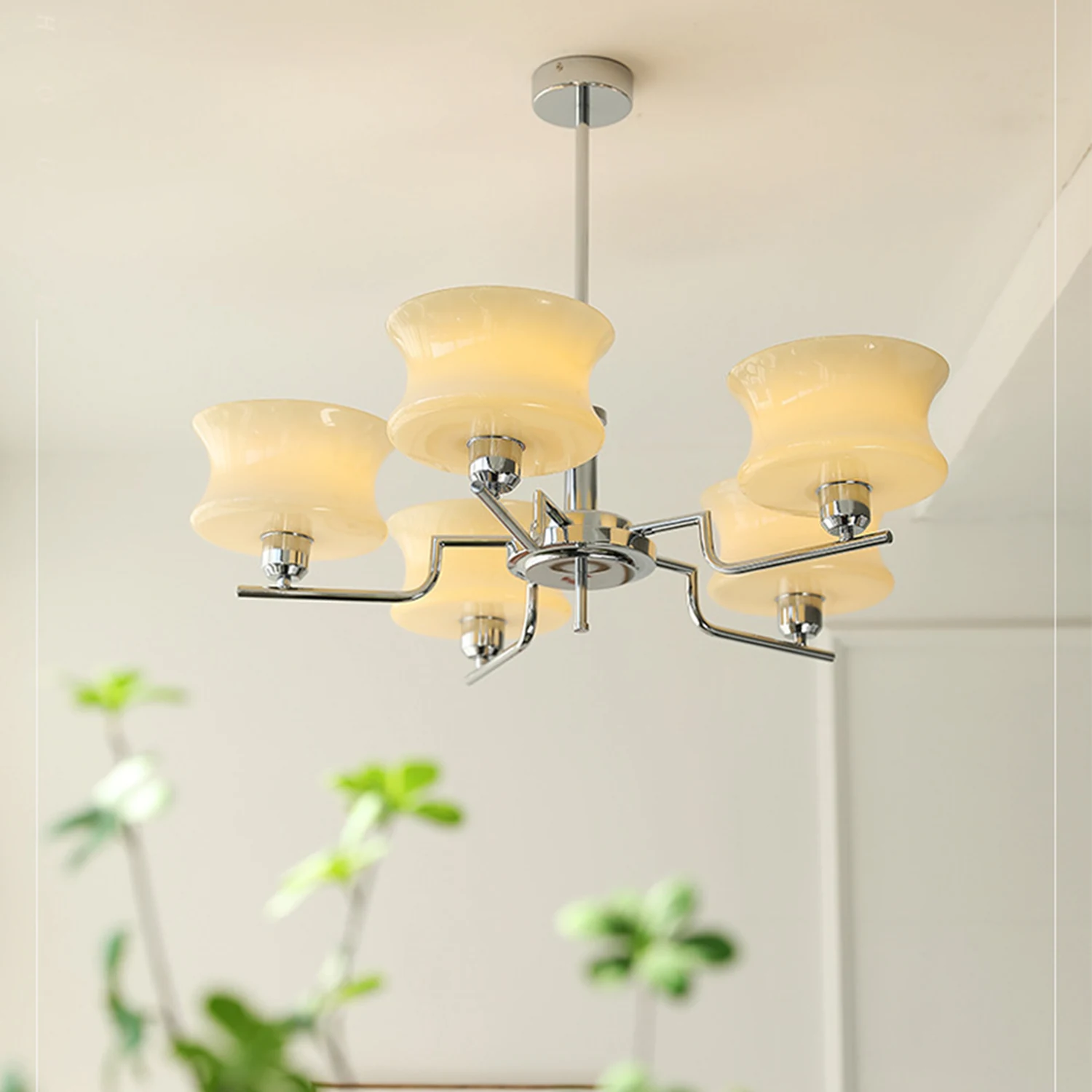 Nordic Belue Brass Glass Chandelier For Dining Room - Lumpaz