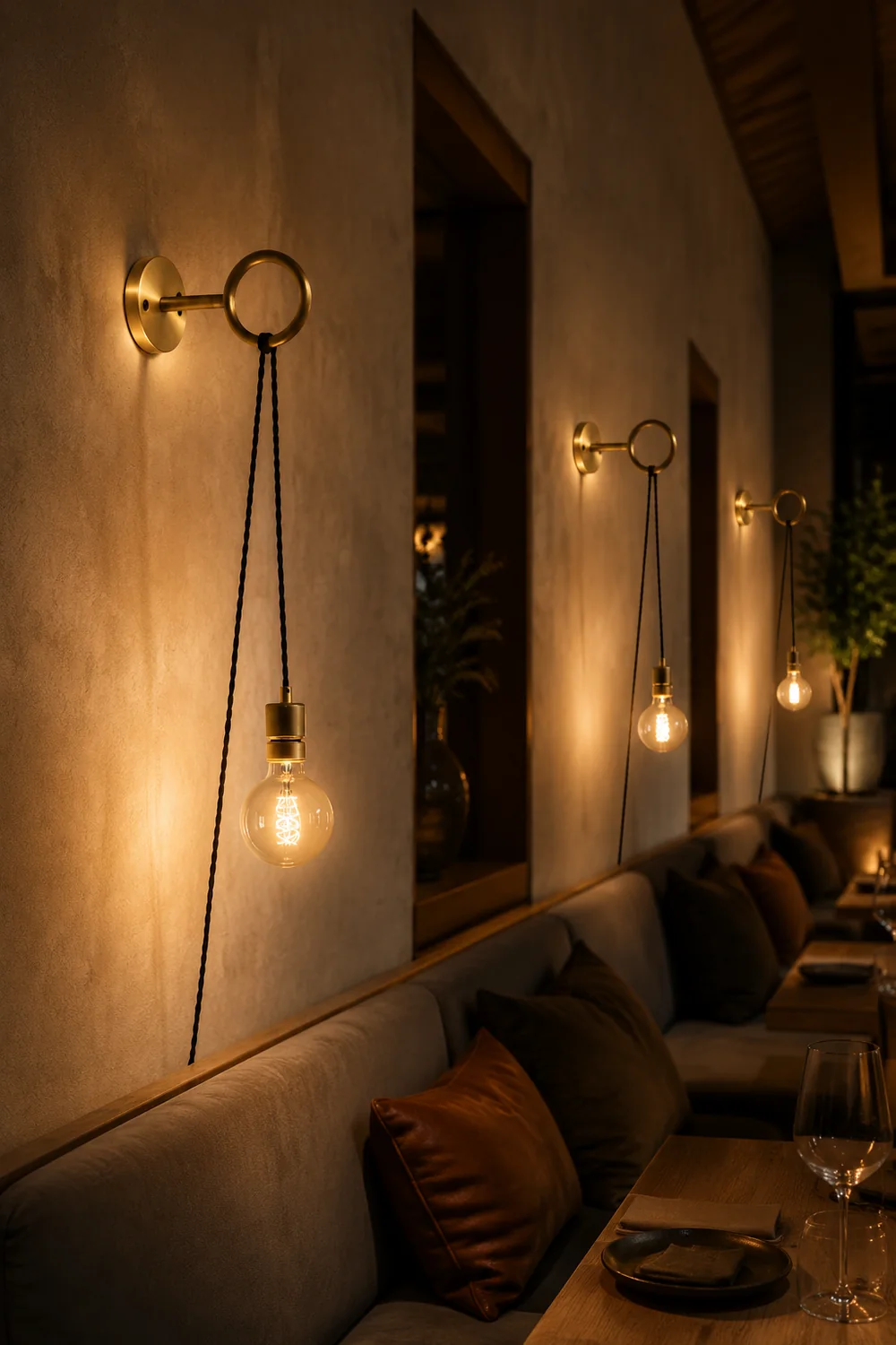 Loop Minimalist Wall Light With Wall Socket - Lumpaz