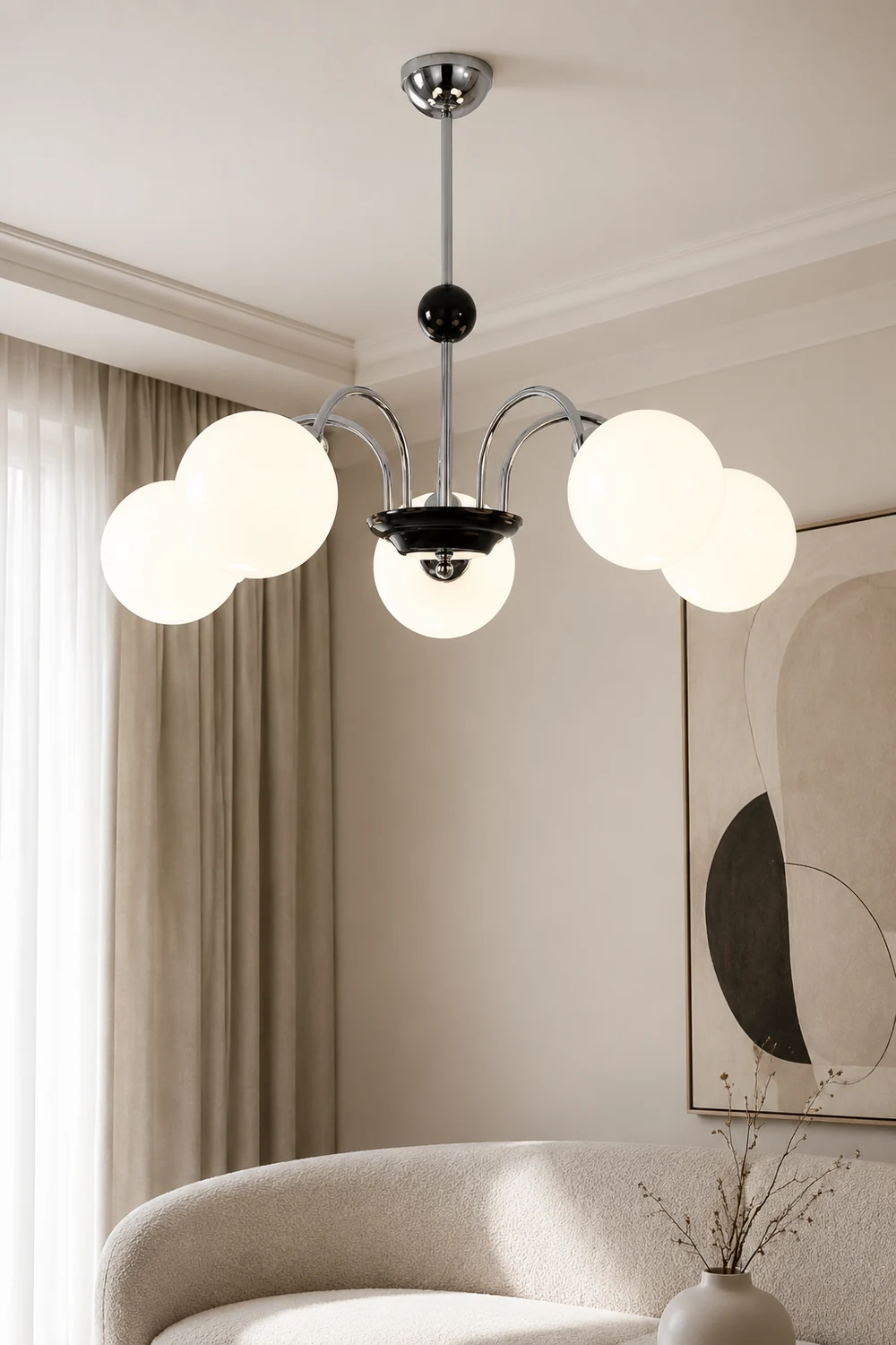 Chrome Chandelier Living Room Lighting Nordic Glass Chandelier - Lumpaz