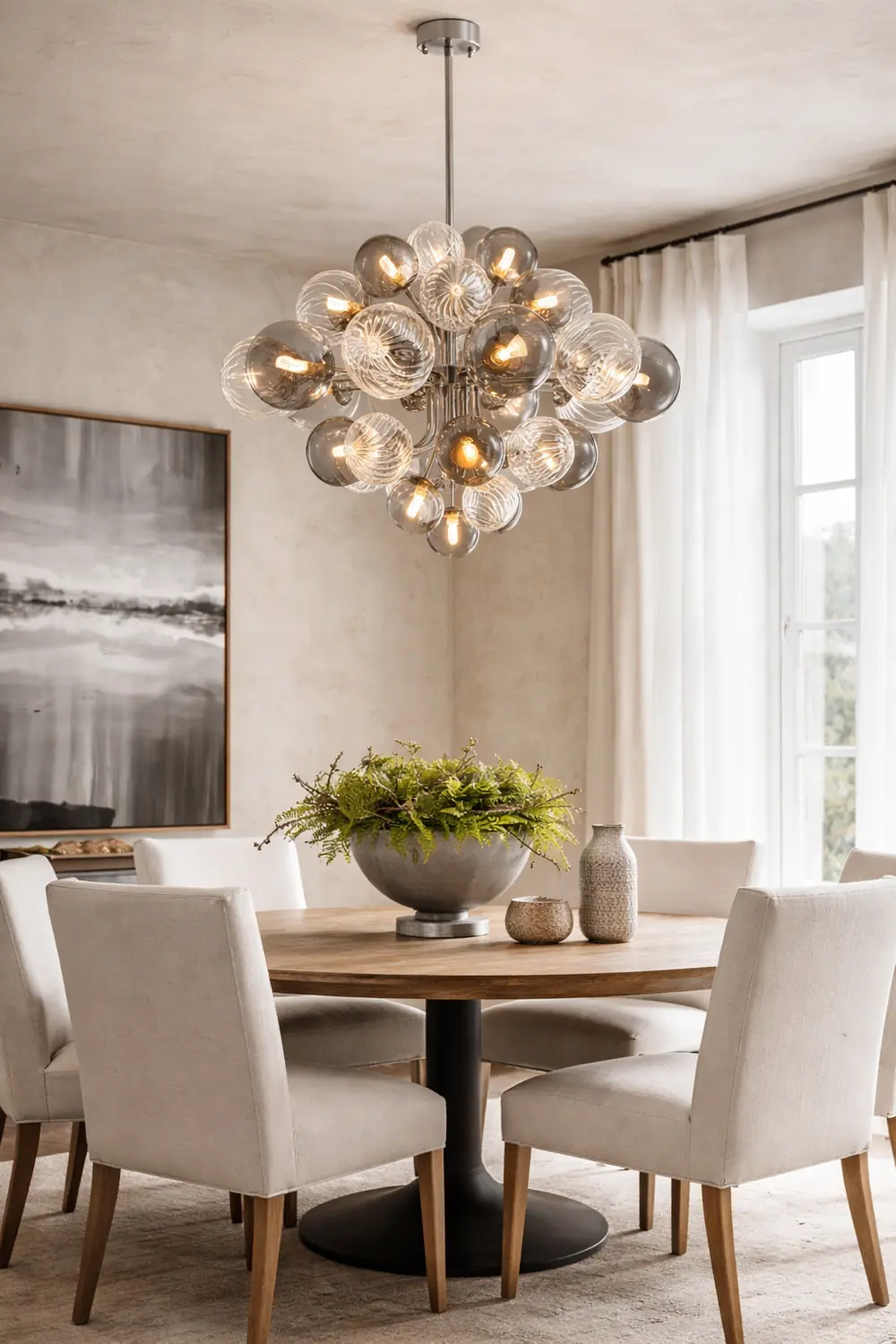 Contemporary Designer Cluster Bubble Glass Chandelier - Lumpaz