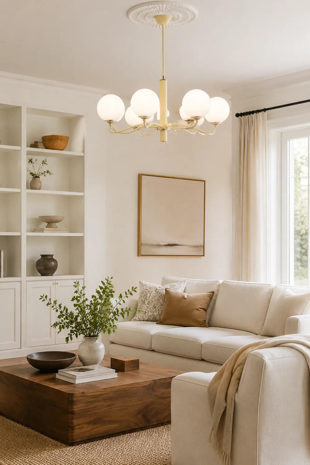 Vinatge White Bubble Globe Chandelier - Lumpaz
