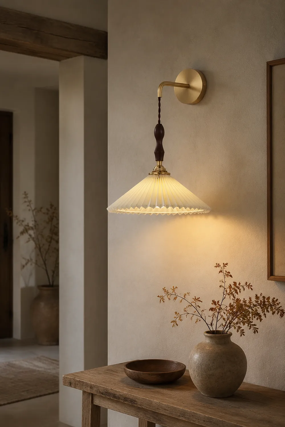 Pleated Wooden Wall Lamp - Lumpaz