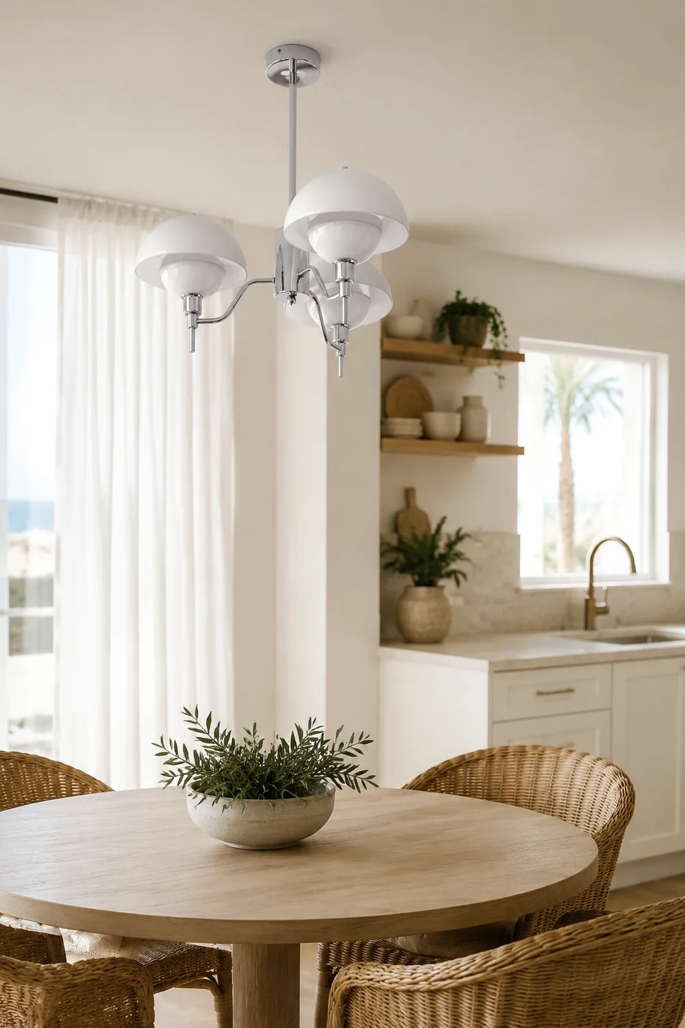 French White Cream Mushroom Chandelier - Lumpaz