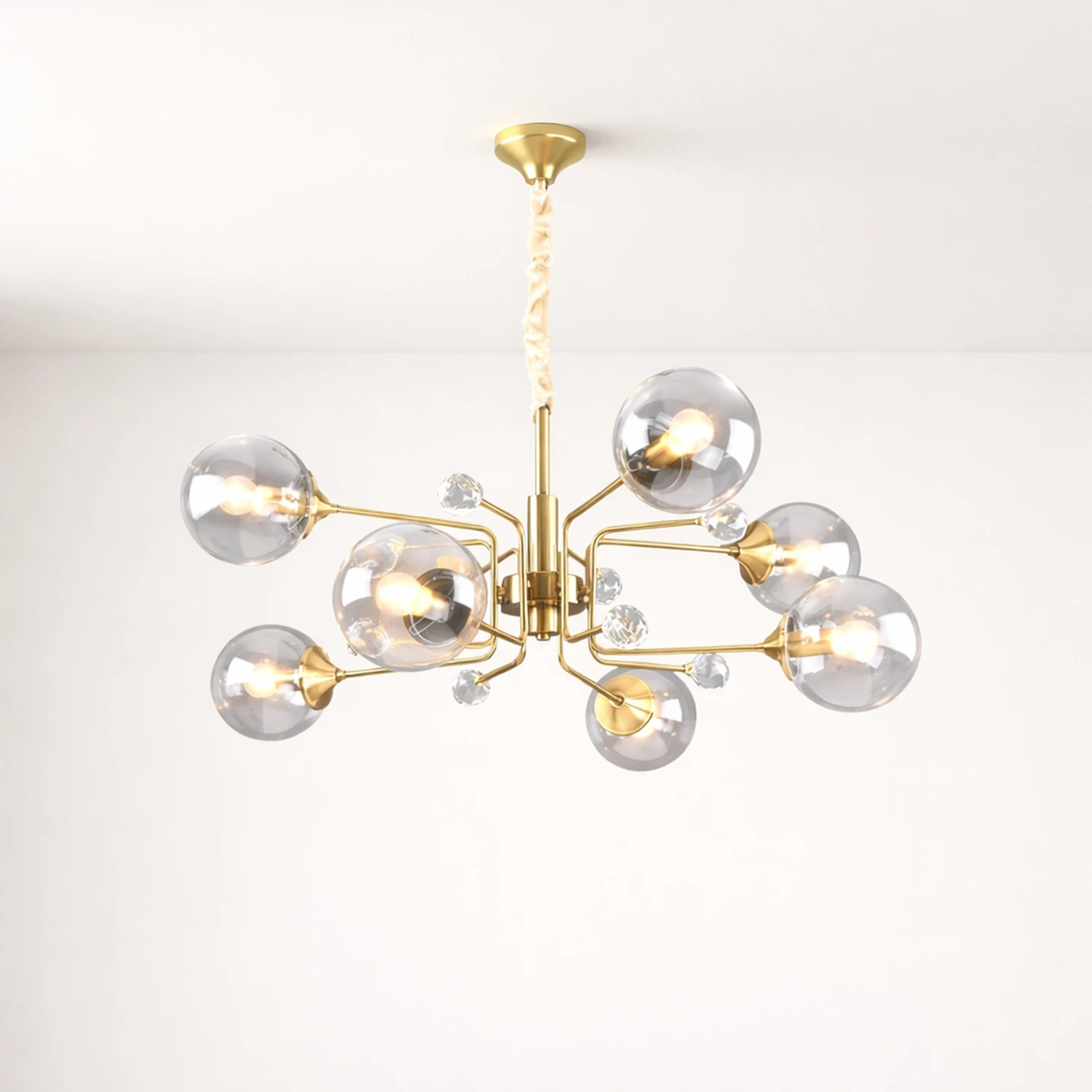 Gold Glass Modern LED chandelier - Lumpaz