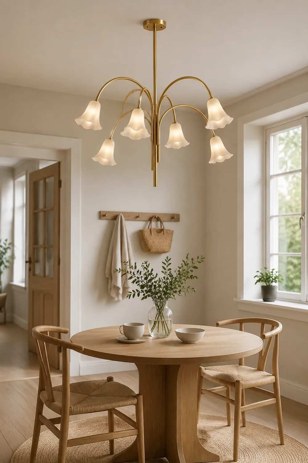 French Vintage Glass Flower Bedroom Chandelier Bauhaus Chandeliers - Lumpaz
