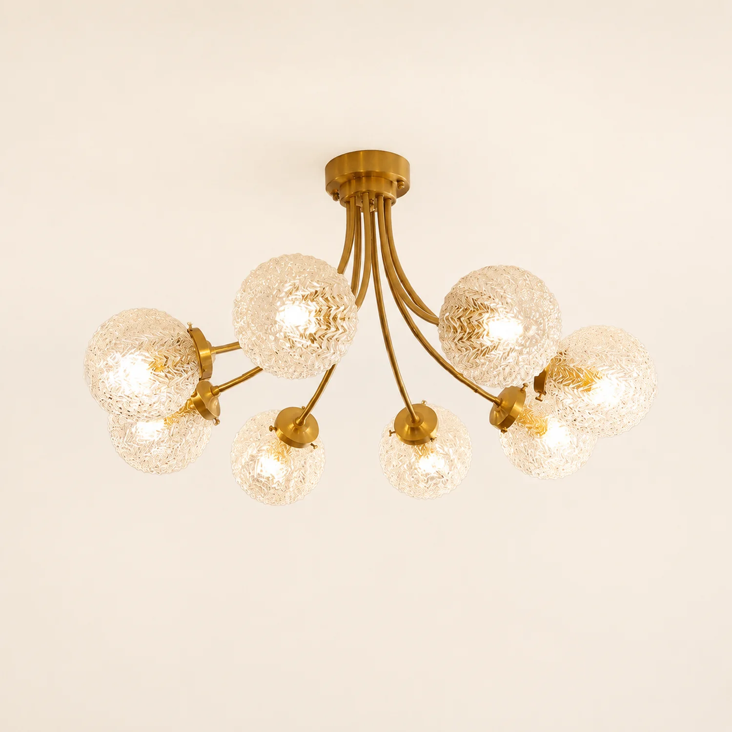 Mid Century Circle Metal Chandelier For Living Room - Lumpaz