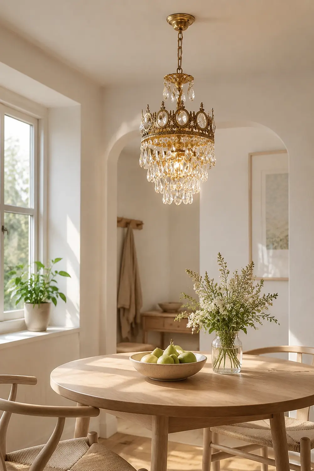 Retro French Gold Crystal Chandelier - Lumpaz