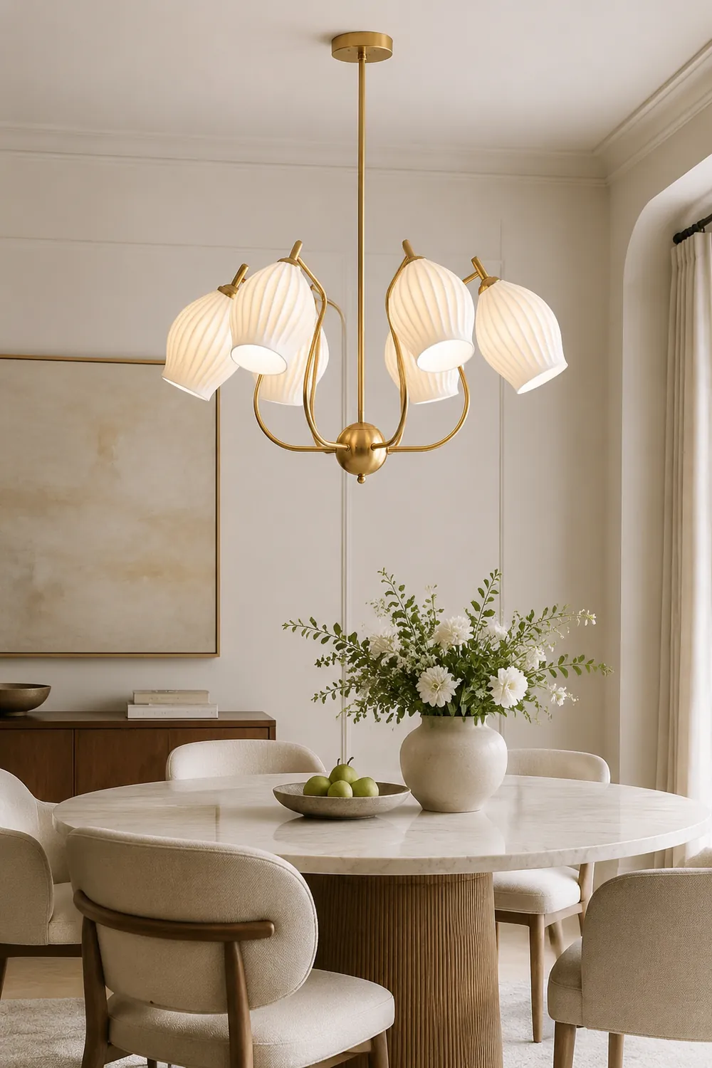 Modern Ceramics Flower shaped Warm Chandelier - Lumpaz