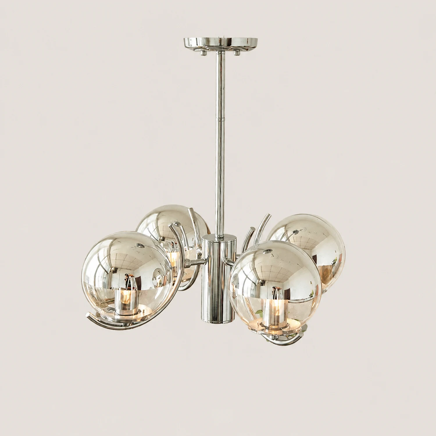 Modern Silver Glass Space Ball Chandelier - Lumpaz