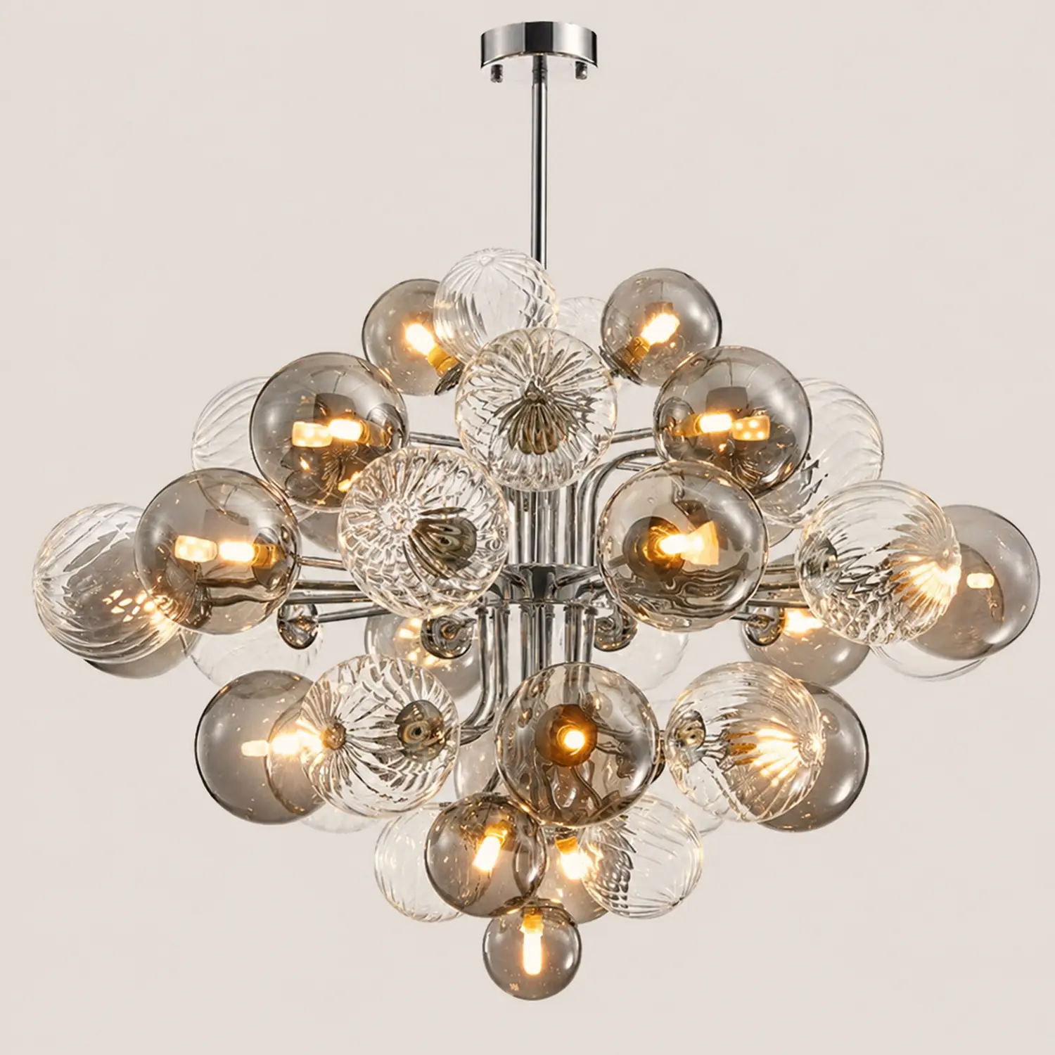 Contemporary Designer Cluster Bubble Glass Chandelier - Lumpaz