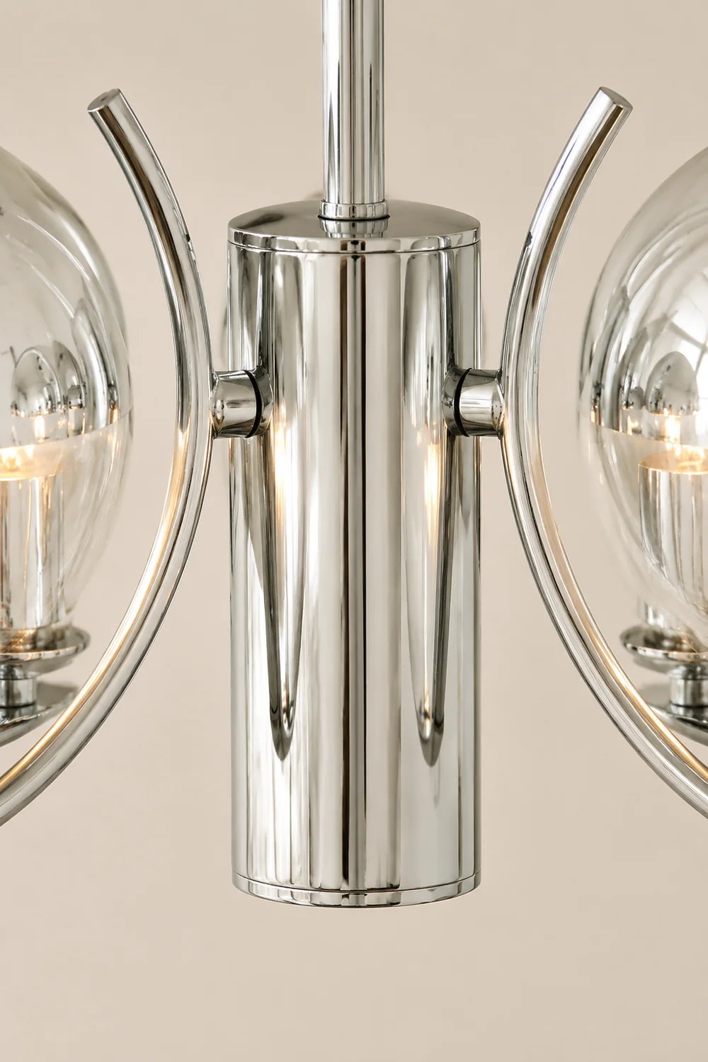 Modern Silver Glass Space Ball Chandelier - Lumpaz