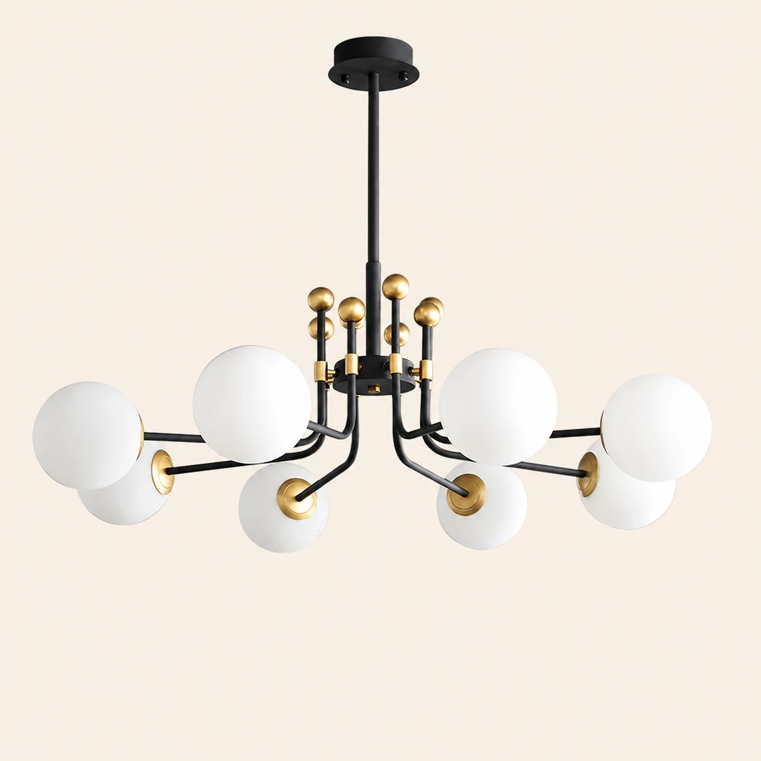 Black Gold Sputnik Chandelier Modern Pendant Light - Lumpaz