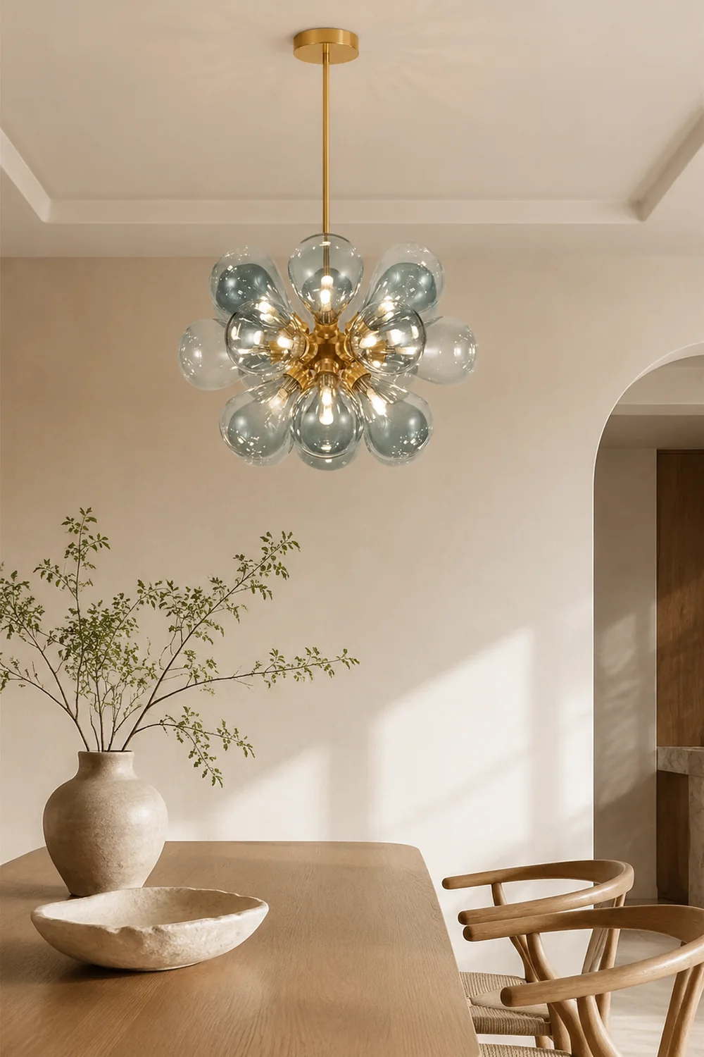 Design Bubble Glass Globe Sputnik Chandelier for Dining Room - Lumpaz