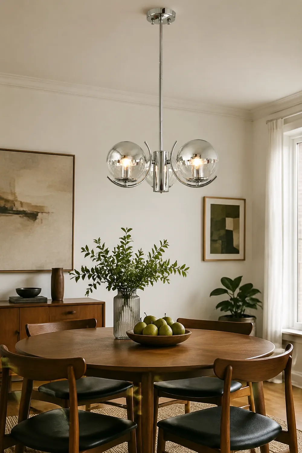 Modern Silver Glass Space Ball Chandelier - Lumpaz