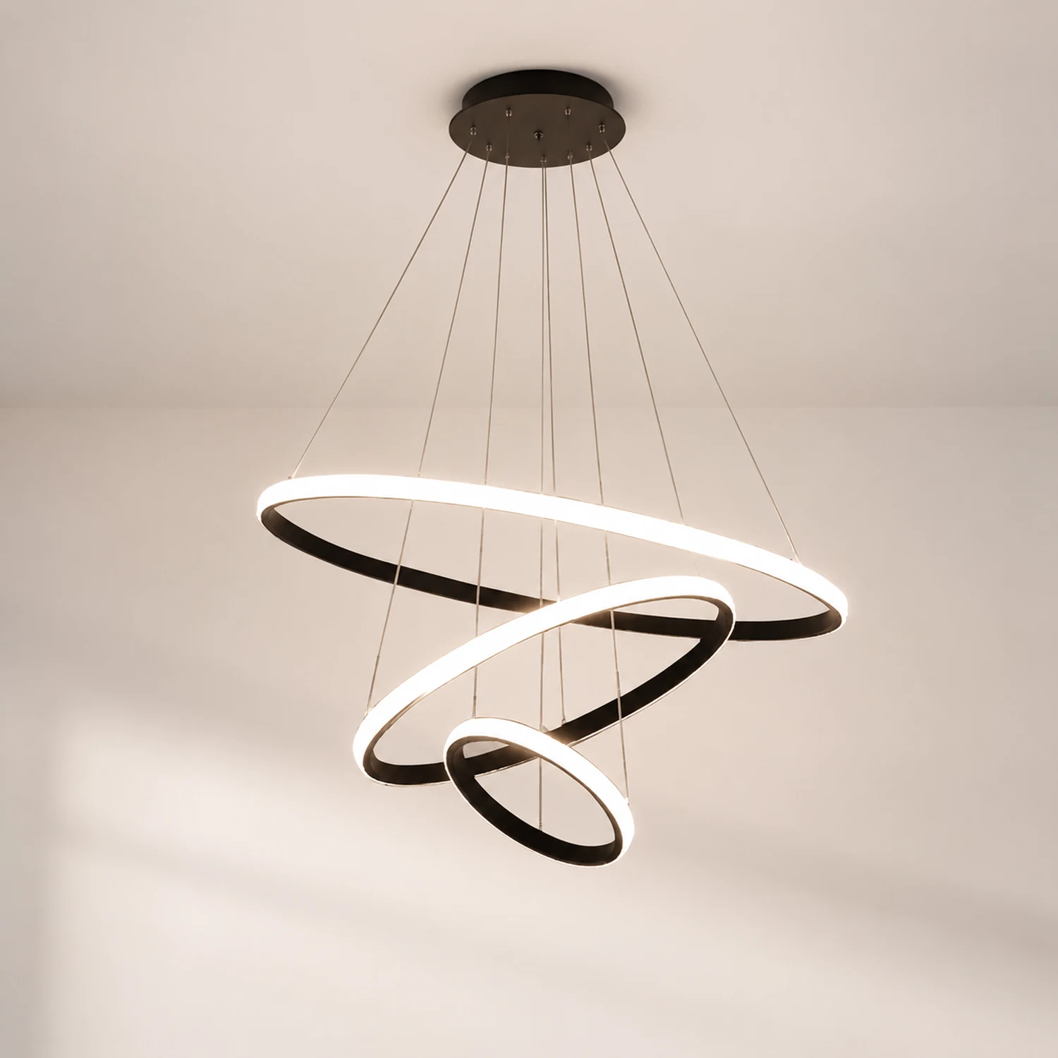 LED Ring Pendant Light Suspended Hanging Ring Chandelier - Lumpaz