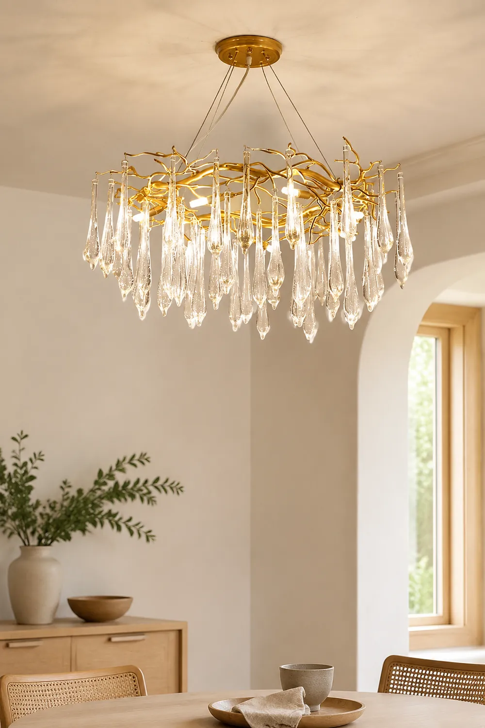 Modern Glass Teardrop Tiered Chandelier - Lumpaz