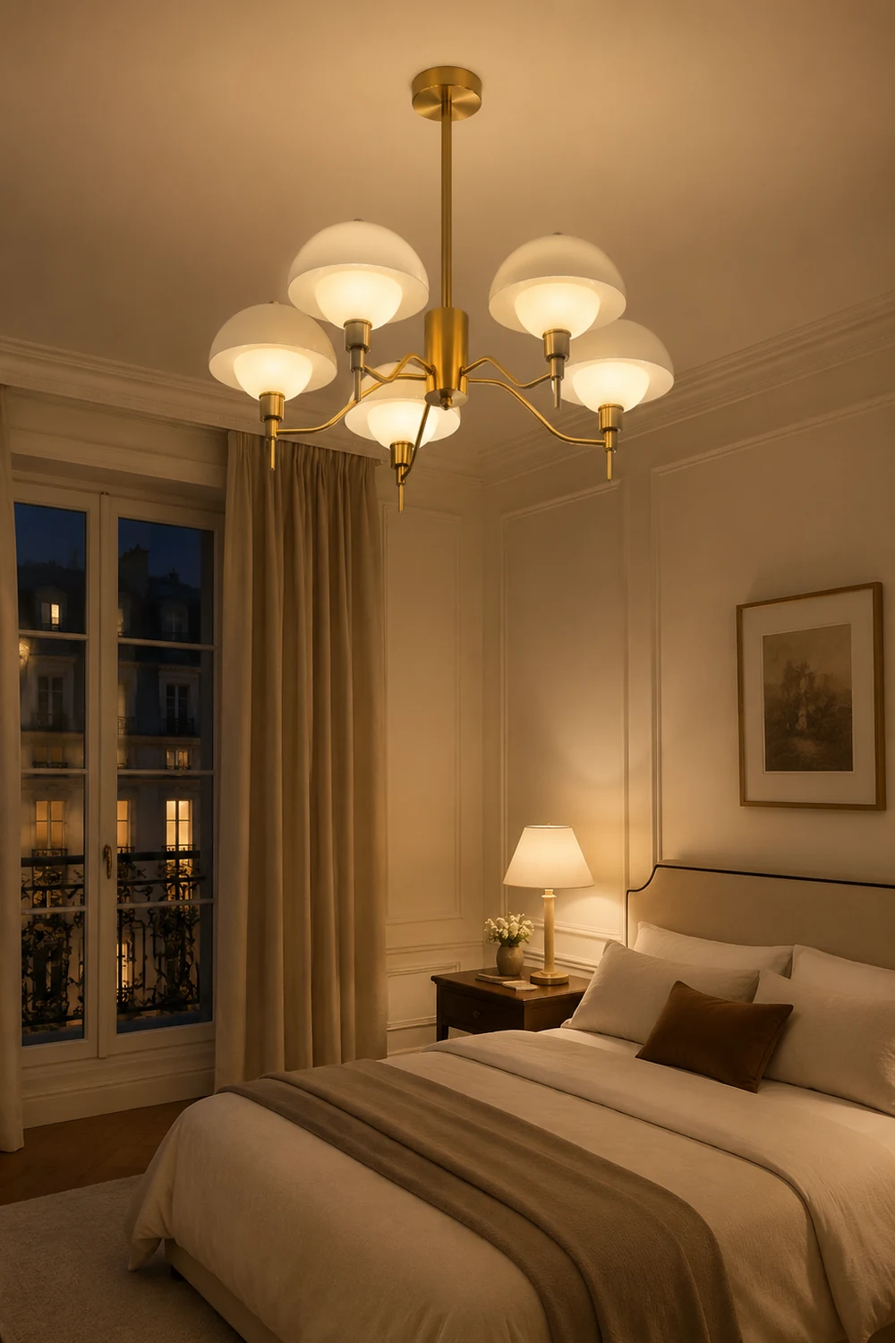 French White Cream Mushroom Chandelier - Lumpaz