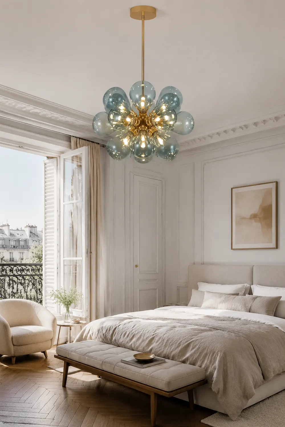 Design Bubble Glass Globe Sputnik Chandelier for Dining Room - Lumpaz