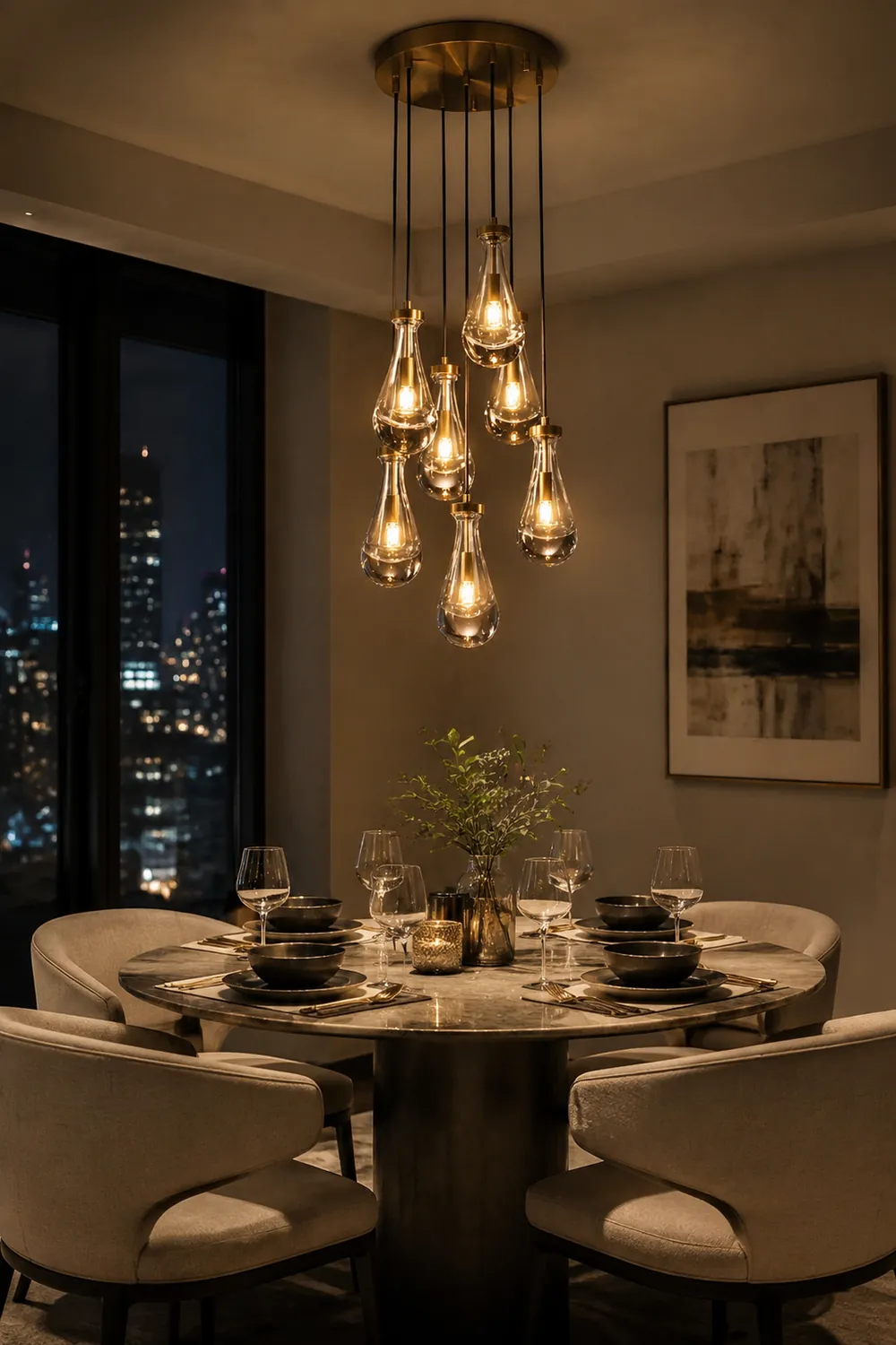 Modern Art Deco Raindrop Chandelier - Lumpaz