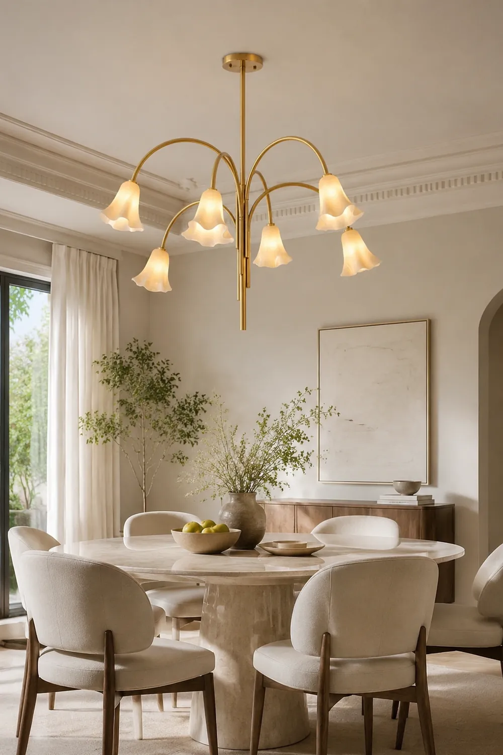 French Vintage Glass Flower Bedroom Chandelier Bauhaus Chandeliers - Lumpaz