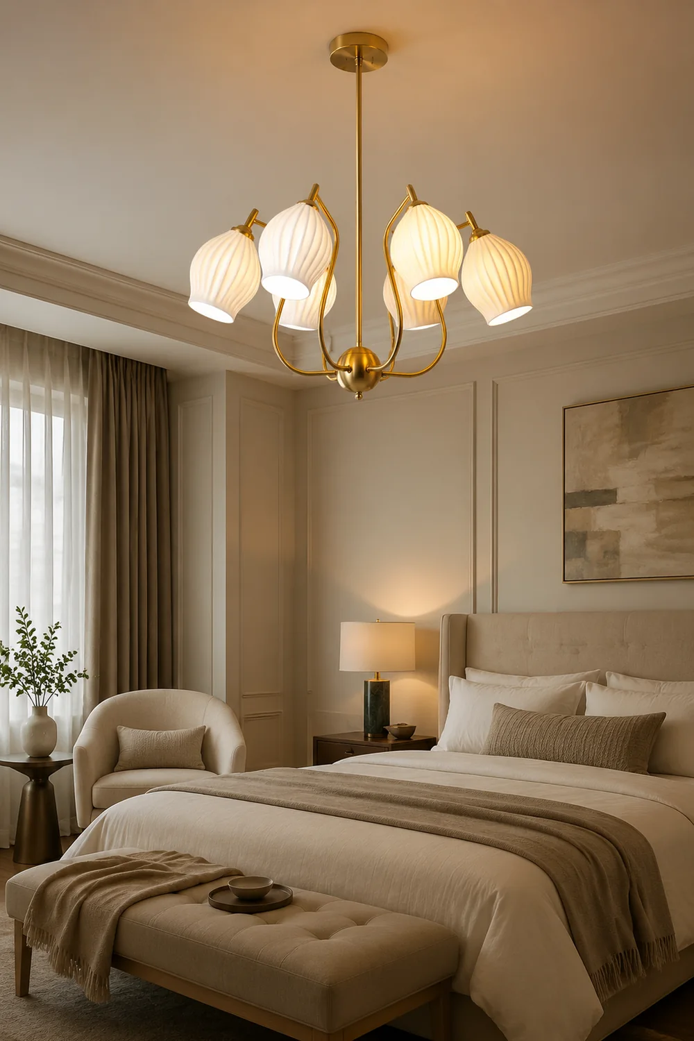 Modern Ceramics Flower shaped Warm Chandelier - Lumpaz