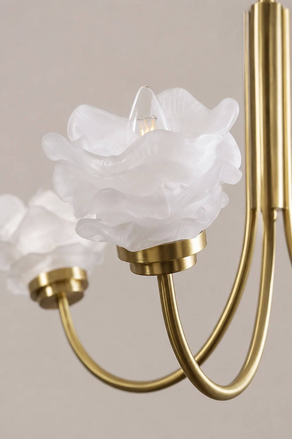 3 Heads French Simple Chandelier Vintage Rose Flower Glass Chandeliers - Lumpaz
