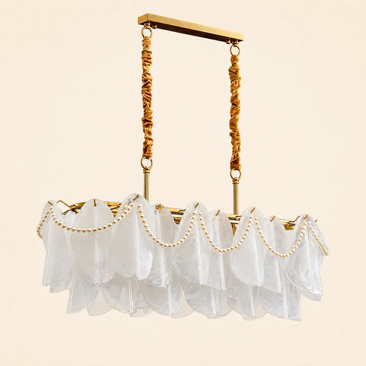 Contemporary Cloud-Inspired Frosted Glass Living Room Chandelier - Lumpaz