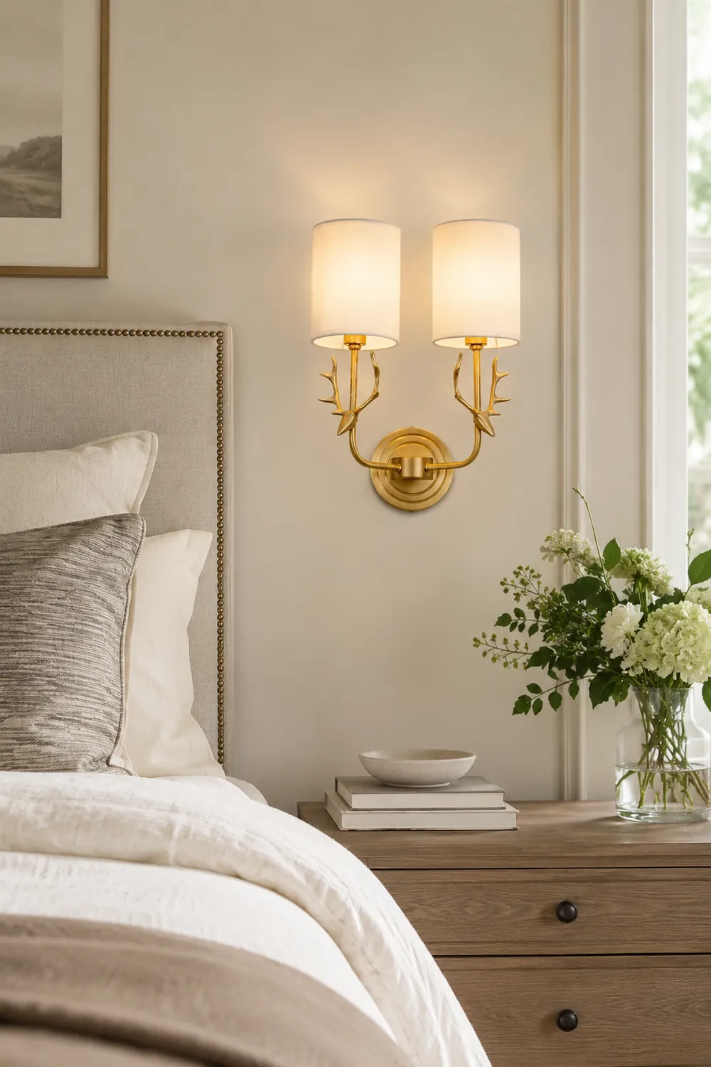 Brass Deer Head Wall Light - Lumpaz