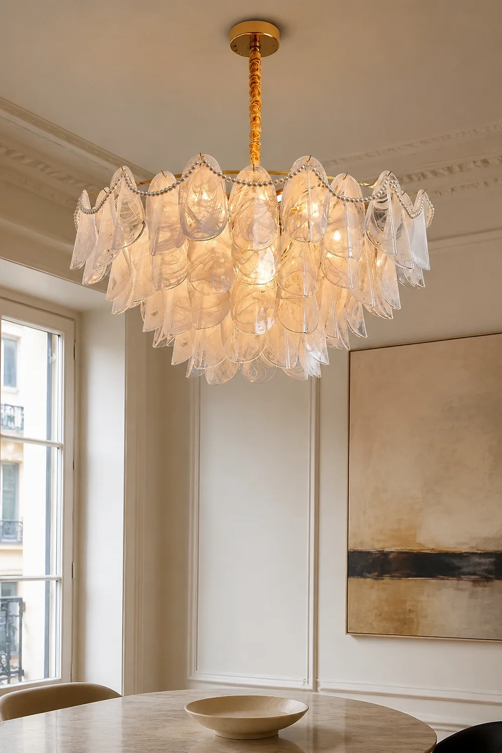 Contemporary Cloud-Inspired Frosted Glass Living Room Chandelier - Lumpaz