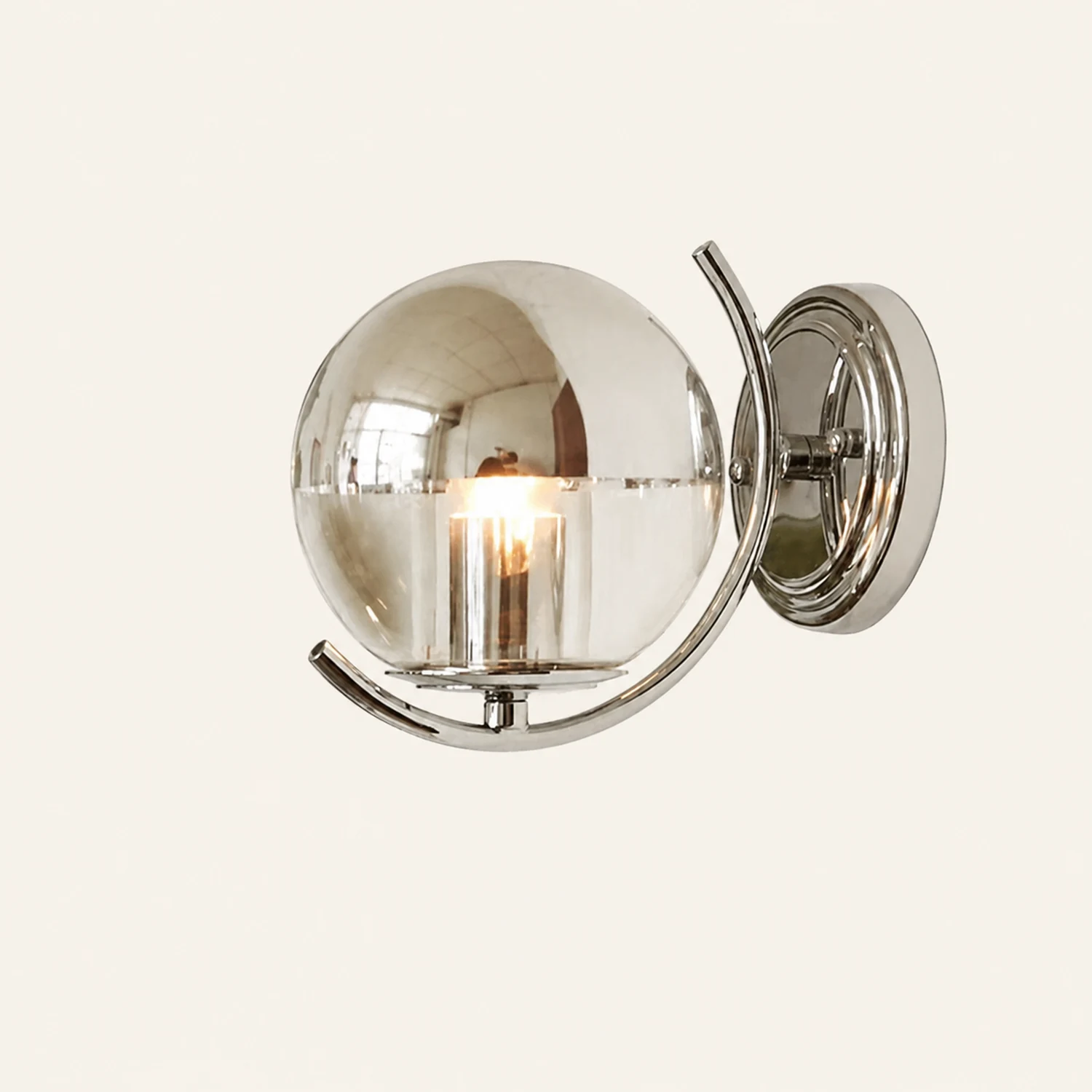 Modern Silver Glass Space Ball Chandelier - Lumpaz