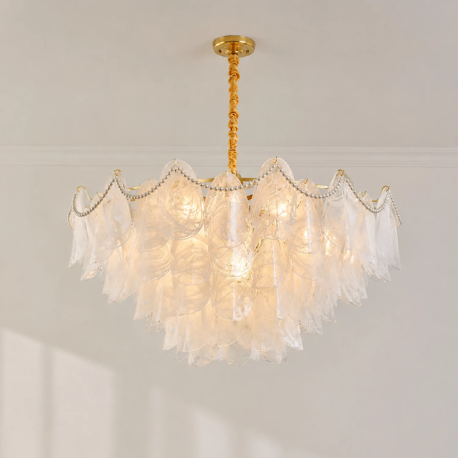 Contemporary Cloud-Inspired Frosted Glass Living Room Chandelier - Lumpaz