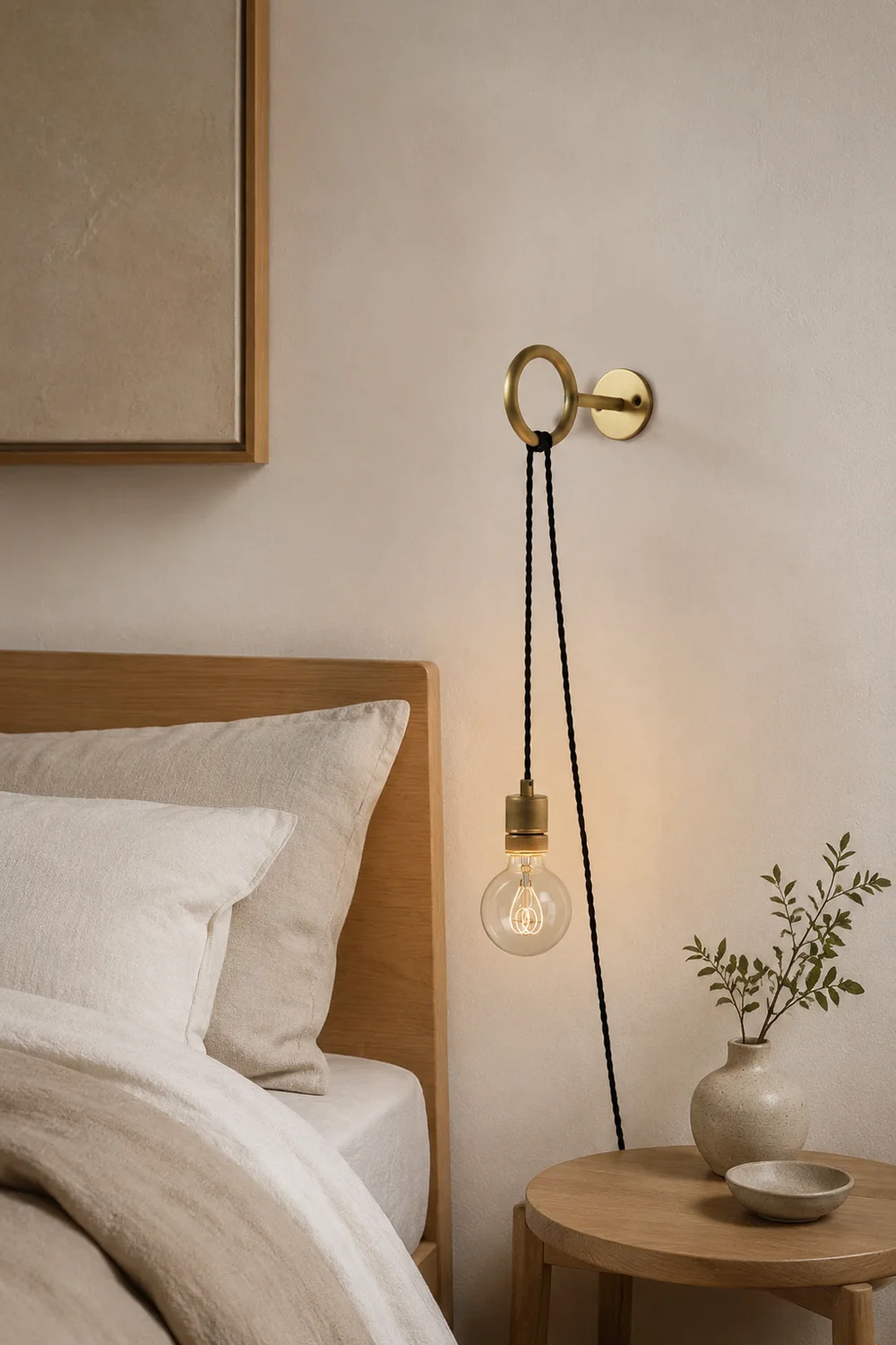Loop Minimalist Wall Light With Wall Socket - Lumpaz