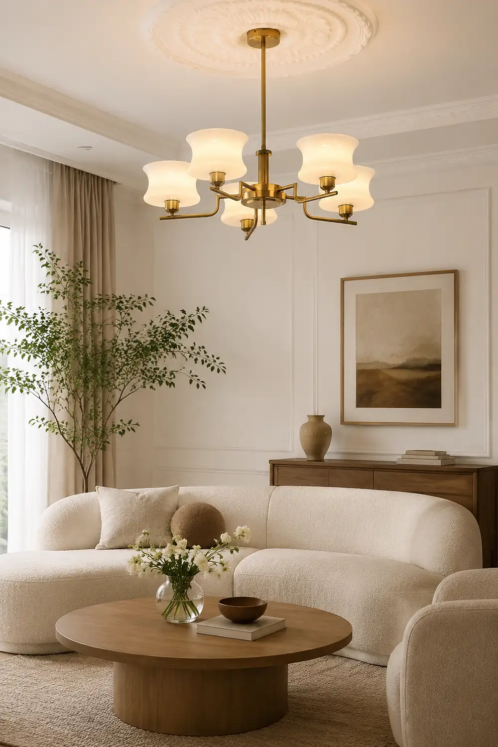 Nordic Belue Brass Glass Chandelier For Dining Room - Lumpaz
