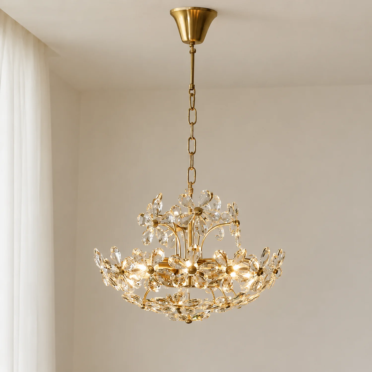 Luxury Crystal Bouquet Brass Chandeliers - Lumpaz