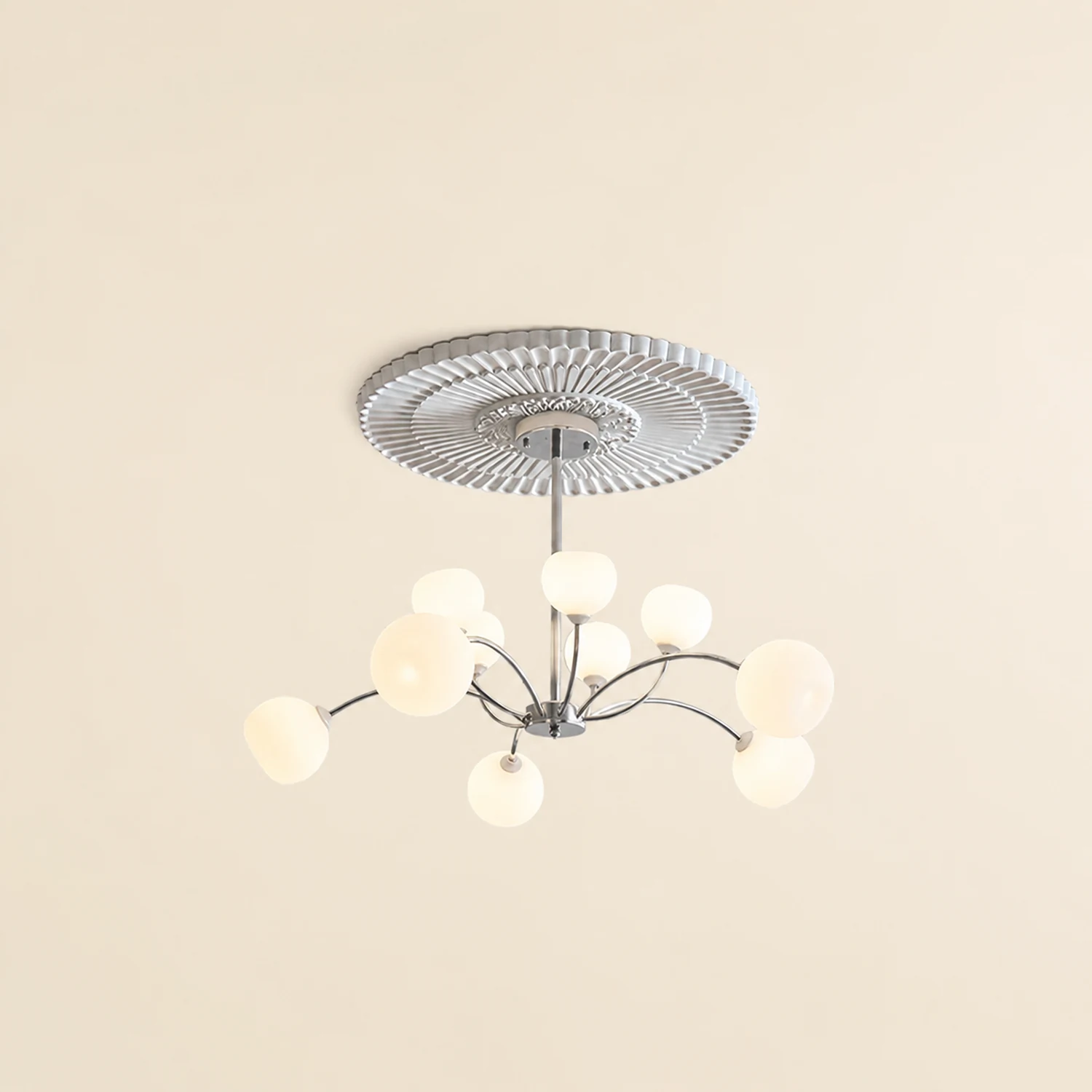 White Glass Globe Sputnik Shape Chandelier - Lumpaz