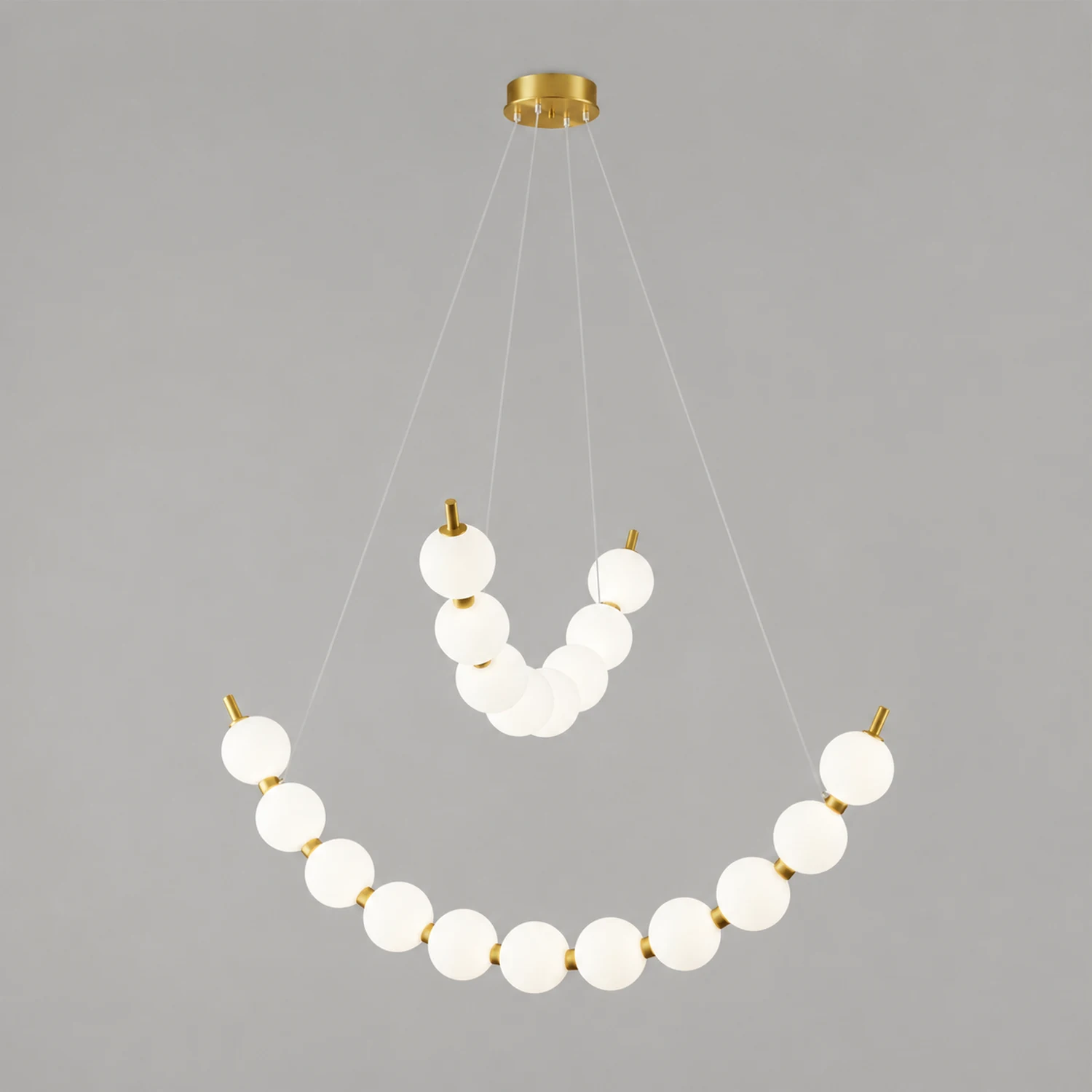 Unique Pearl Design White Ball LED Necklace Chandelier - Lumpaz