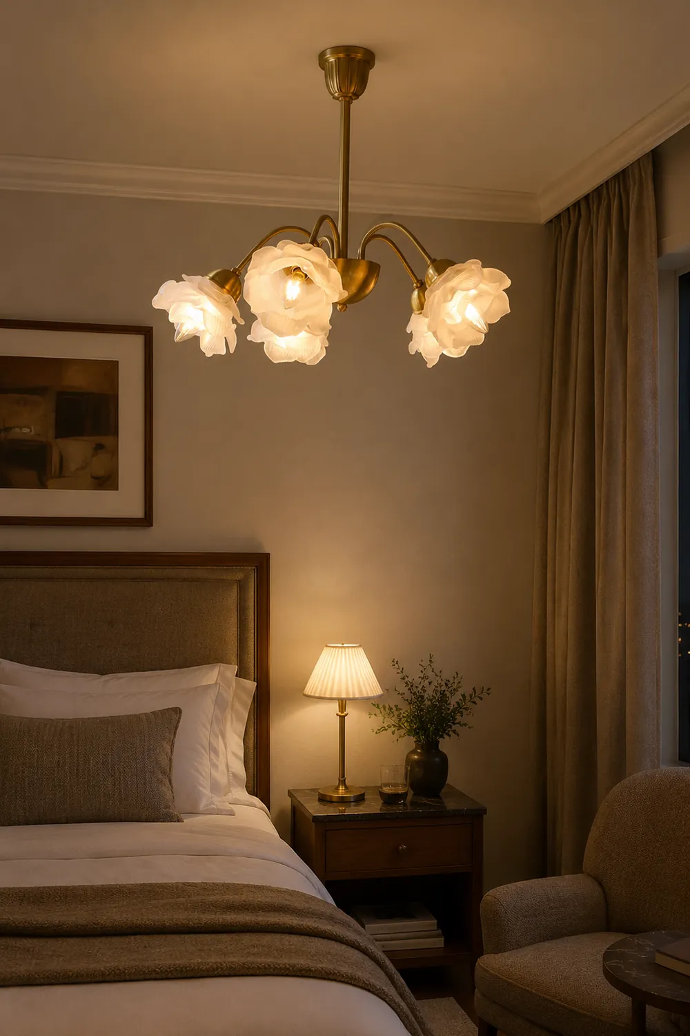 Modern French Retro Copper White Chandelier - Lumpaz