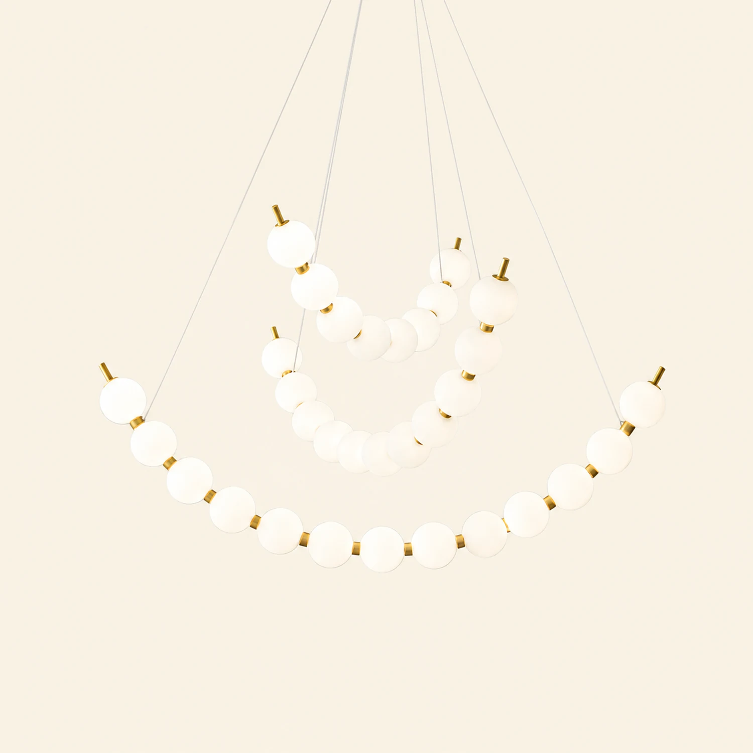 Unique Pearl Design White Ball LED Necklace Chandelier - Lumpaz