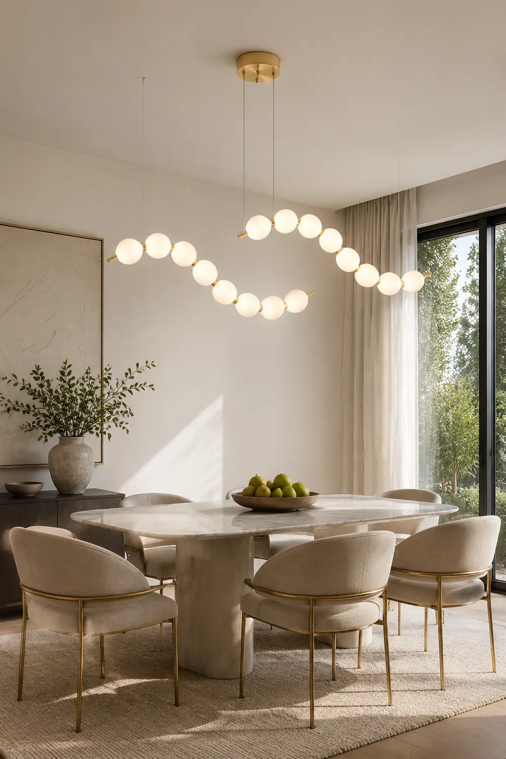 Creative Necklace String White Ball LED Pendant Lights - Lumpaz