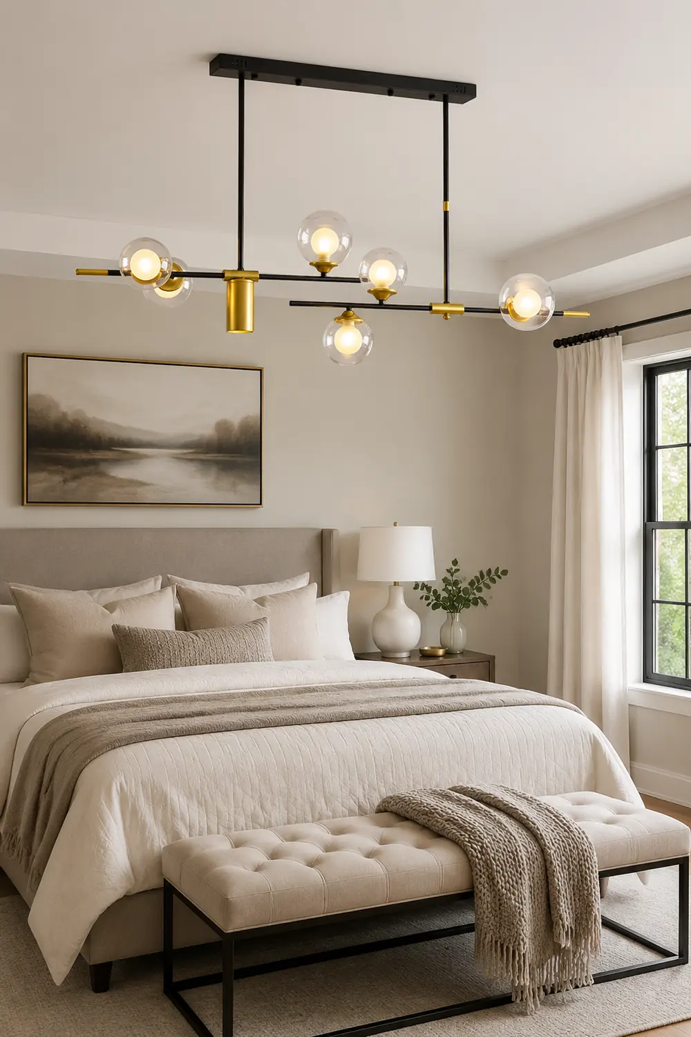 Brass Contemporary LED Chandelier Sputnik Chandelier 7-Light - Lumpaz