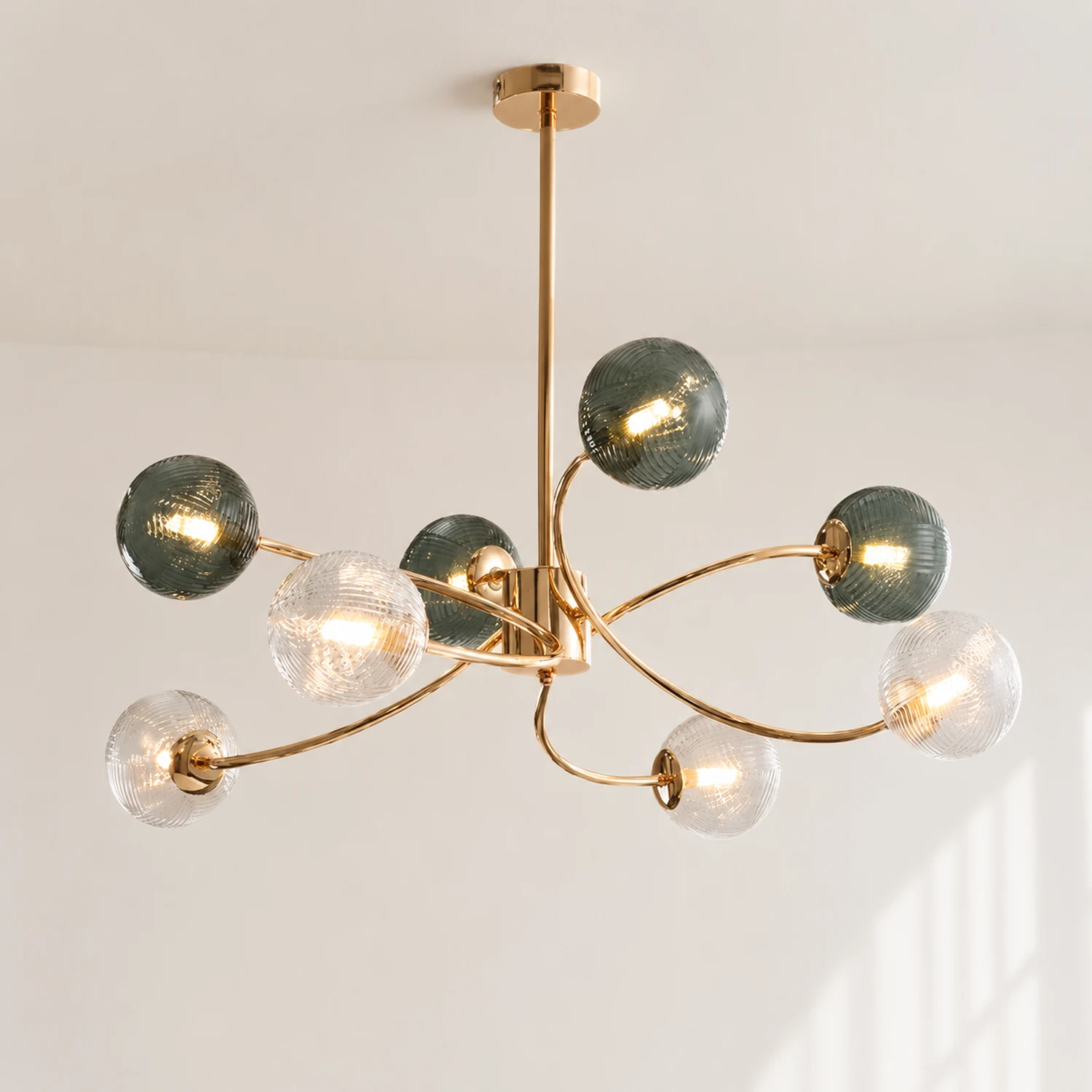 Modern Iron Glass Gold LED Pendant Farmhouse Ceiling Light - Lumpaz