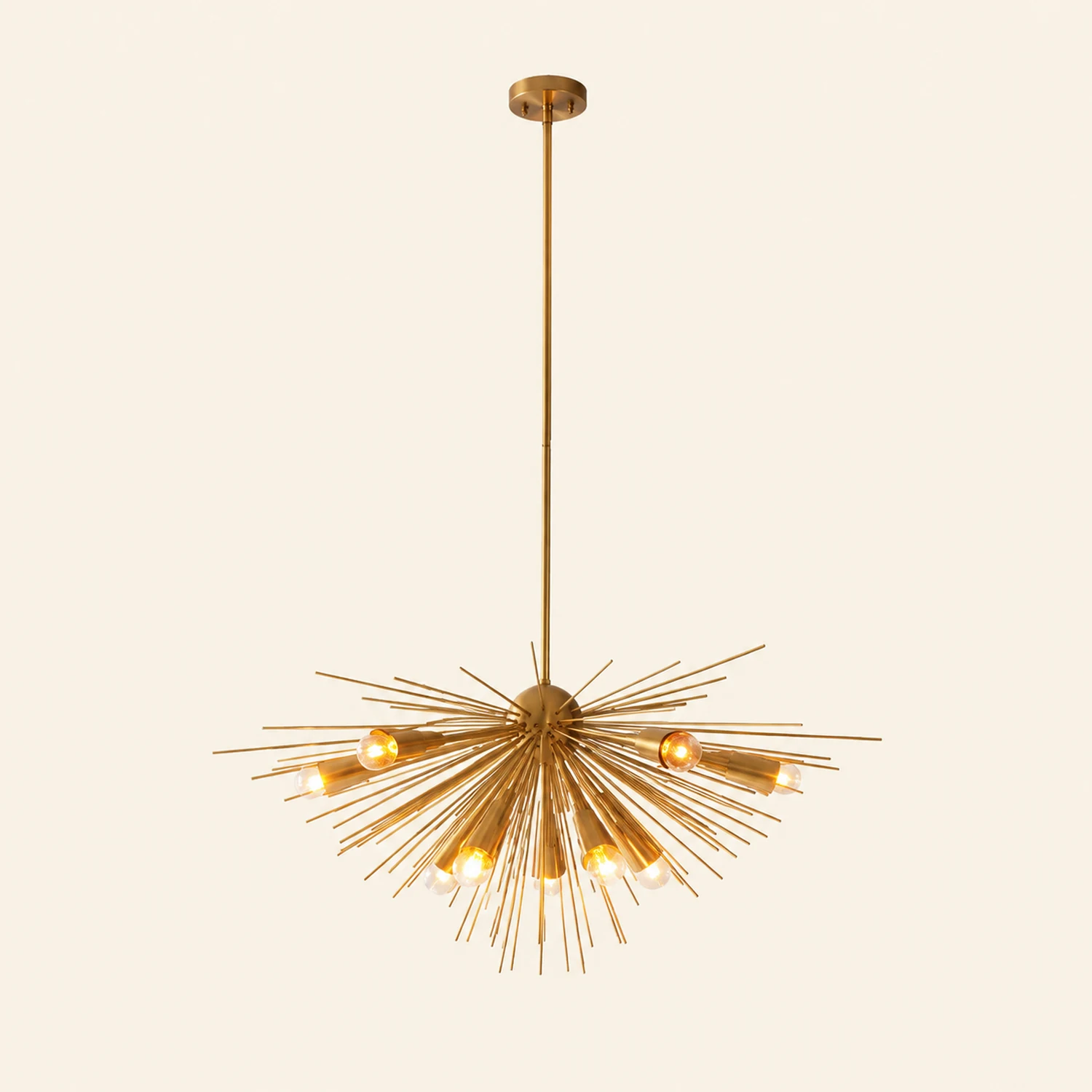 Mid-Century Modernist Brass Chandelier For Living Room - Lumpaz