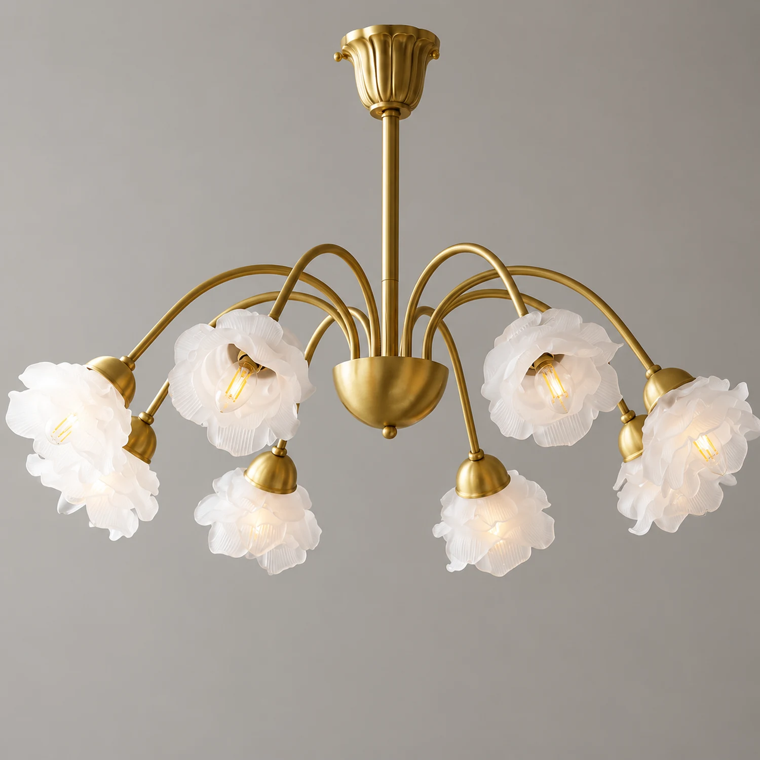 Modern French Retro Copper White Chandelier - Lumpaz